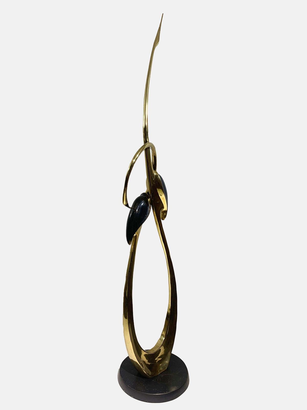 Mid Century Entwined Cranes Sculpture, Brass, Attributed To Boris Lovet Lorski photo Art