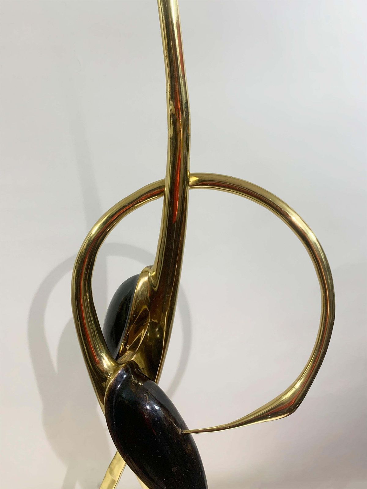 Mid Century Entwined Cranes Sculpture, Brass, Attributed To Boris Lovet Lorski photo 6031.0
