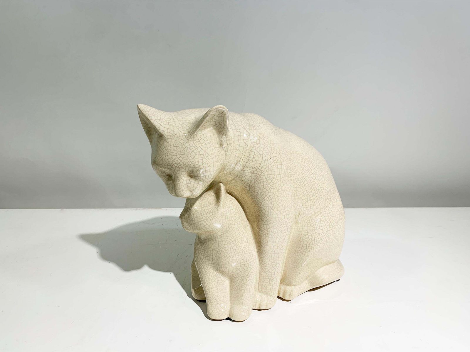 Vintage Art Deco Cats Sculpture Signed " Le Dauphin " photo furniture