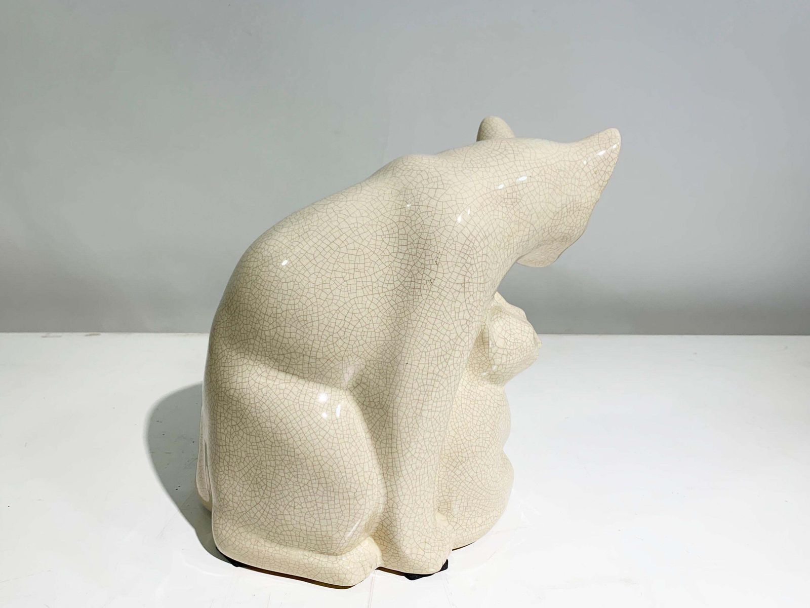 Vintage Art Deco Cats Sculpture Signed " Le Dauphin " photo 1249.0