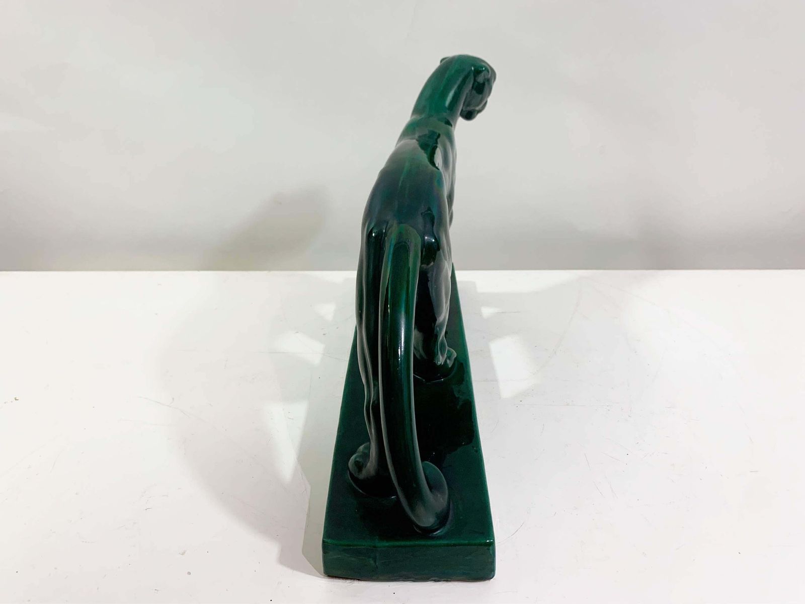 Art Deco Ceramic Panther Sculpture Numbered 185  Signed "Sc France" St Clément photo 2972.0