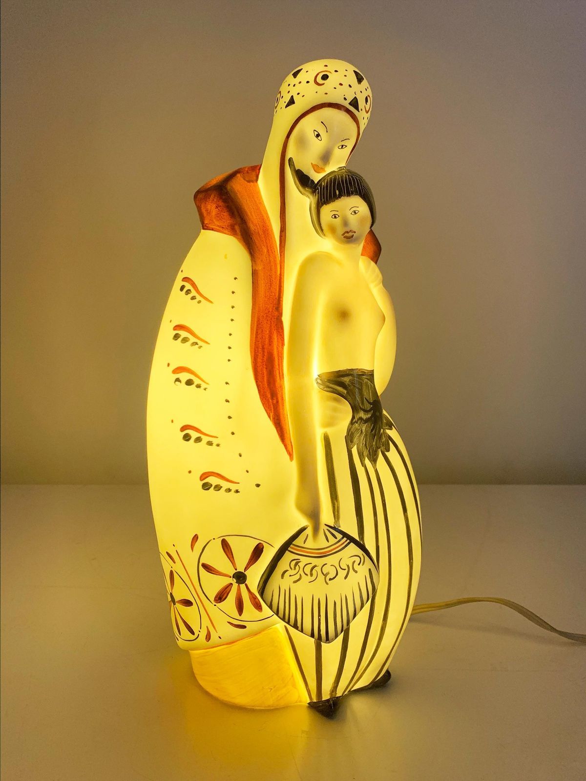 Lighting Art Deco Ambient/Perfume Porcelain Table Lamp Signed Amelin / "Limoges France" photo