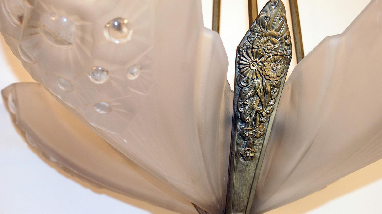 Gorgeous French Art Deco Chandelier Signed By Muller Frères Luneville photo 9187.0
