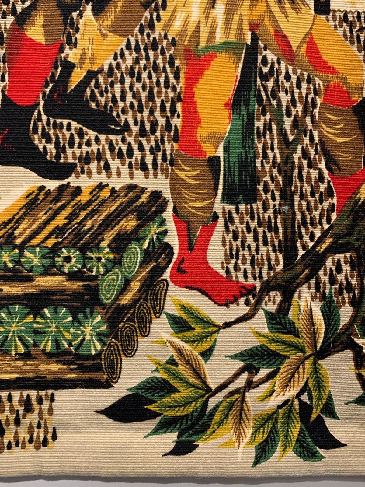 photo vinterior Mid Century Tapestry “Moyen âge”Signed By Jean Claude Bissery