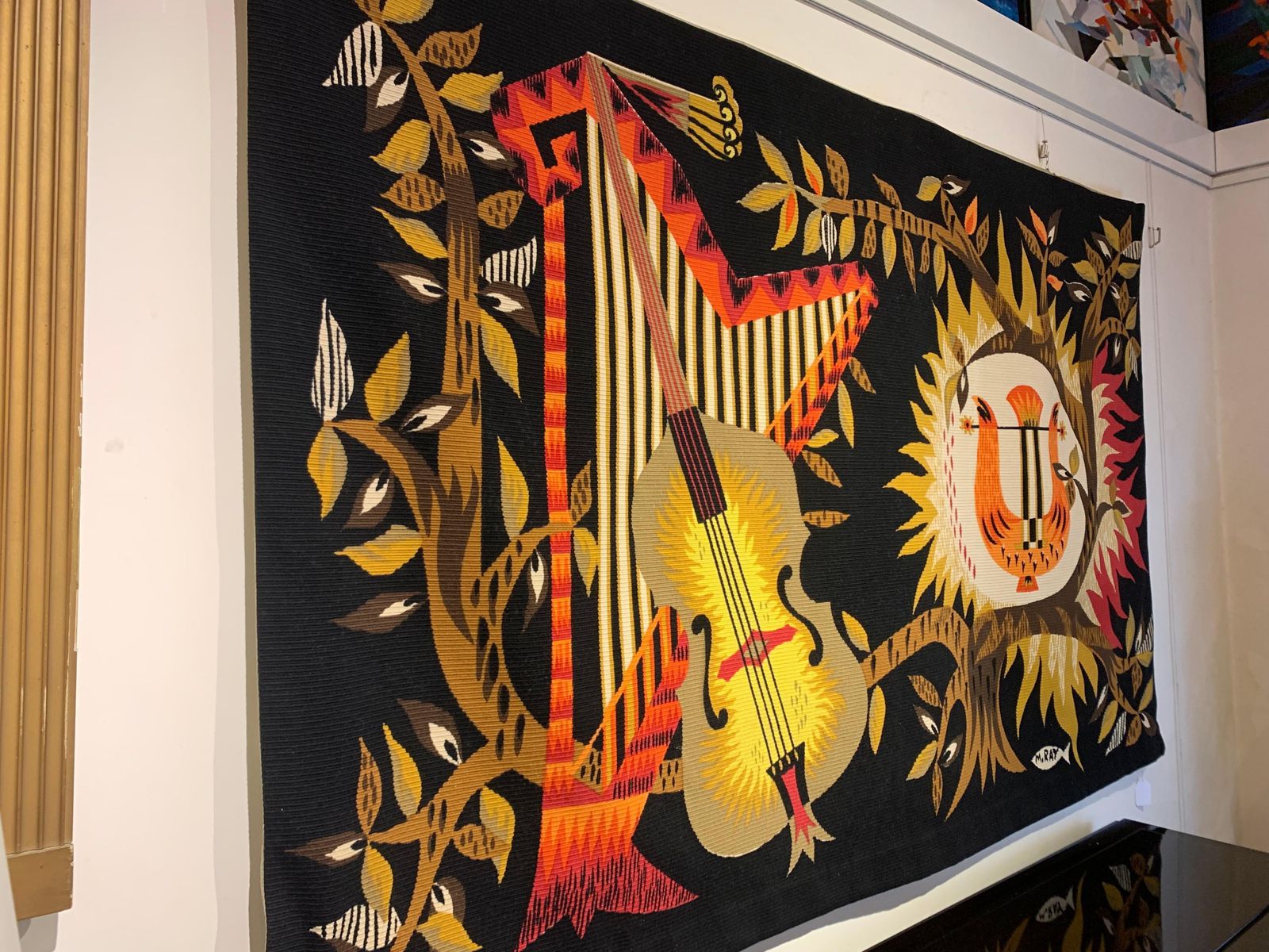 Alba Tapestry Signed M.Ray, By Michele Ray Manufactured By Aubusson photo vintage