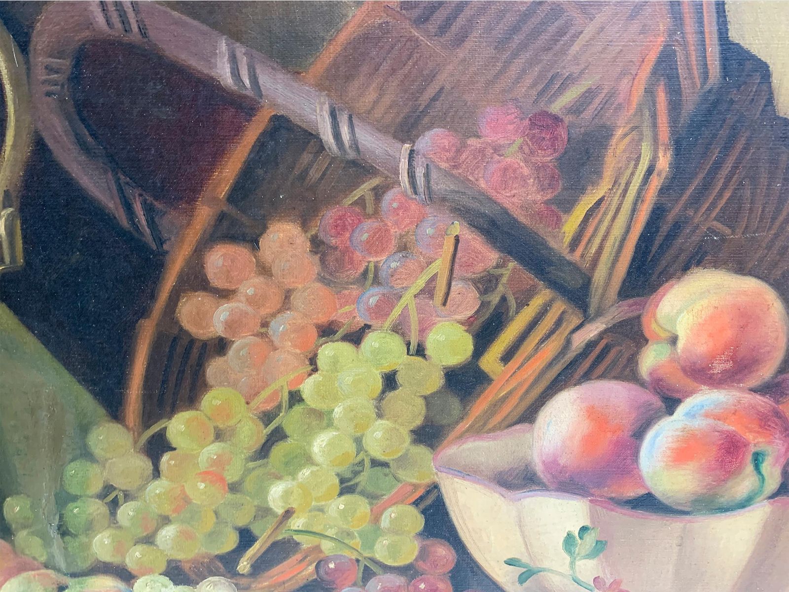 19th Century Still Life Wooden Framed Painting / Oil On Canvas, Signed Deligny photo Art