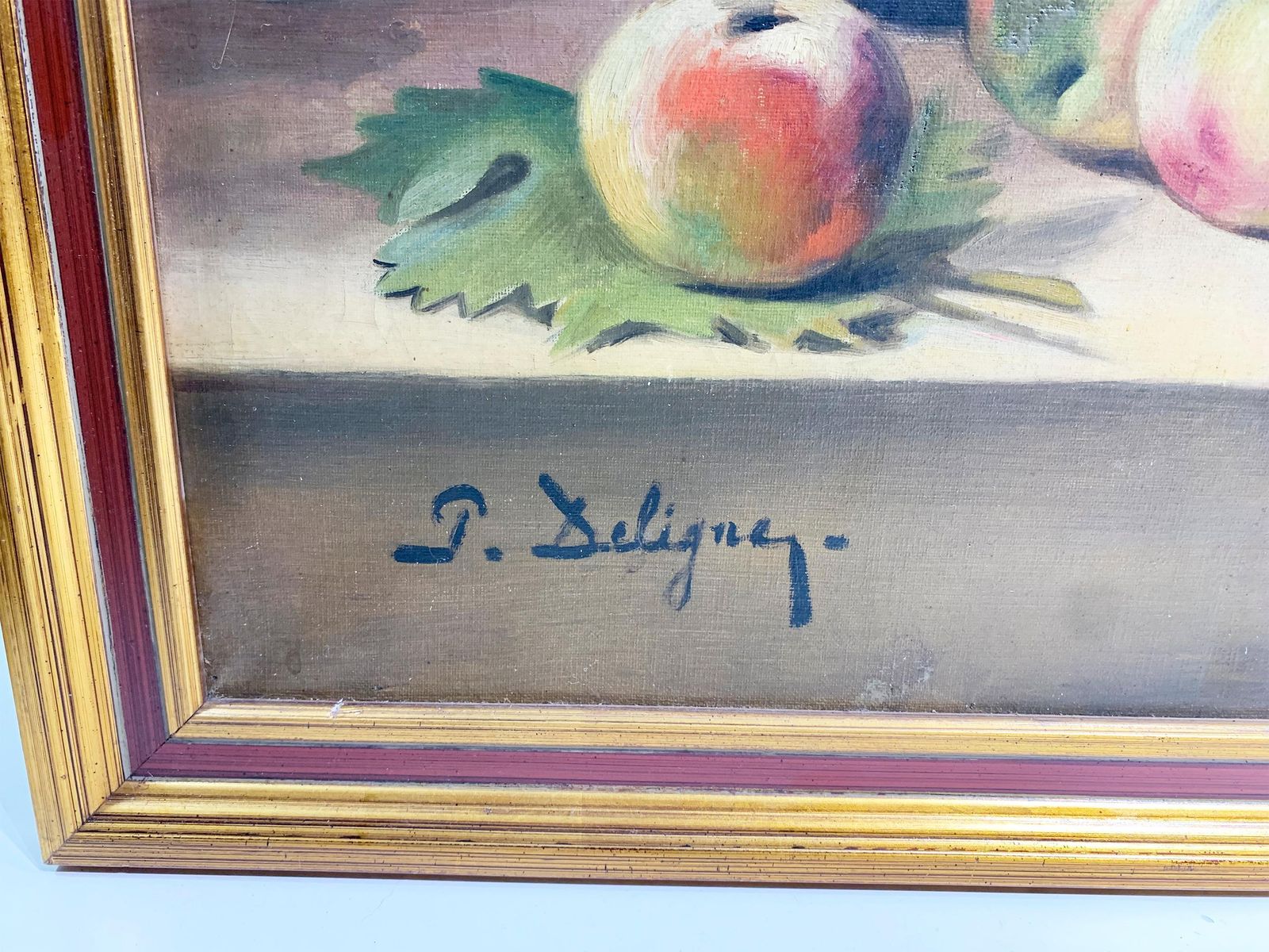 19th Century Still Life Wooden Framed Painting / Oil On Canvas, Signed Deligny photo 5173.0