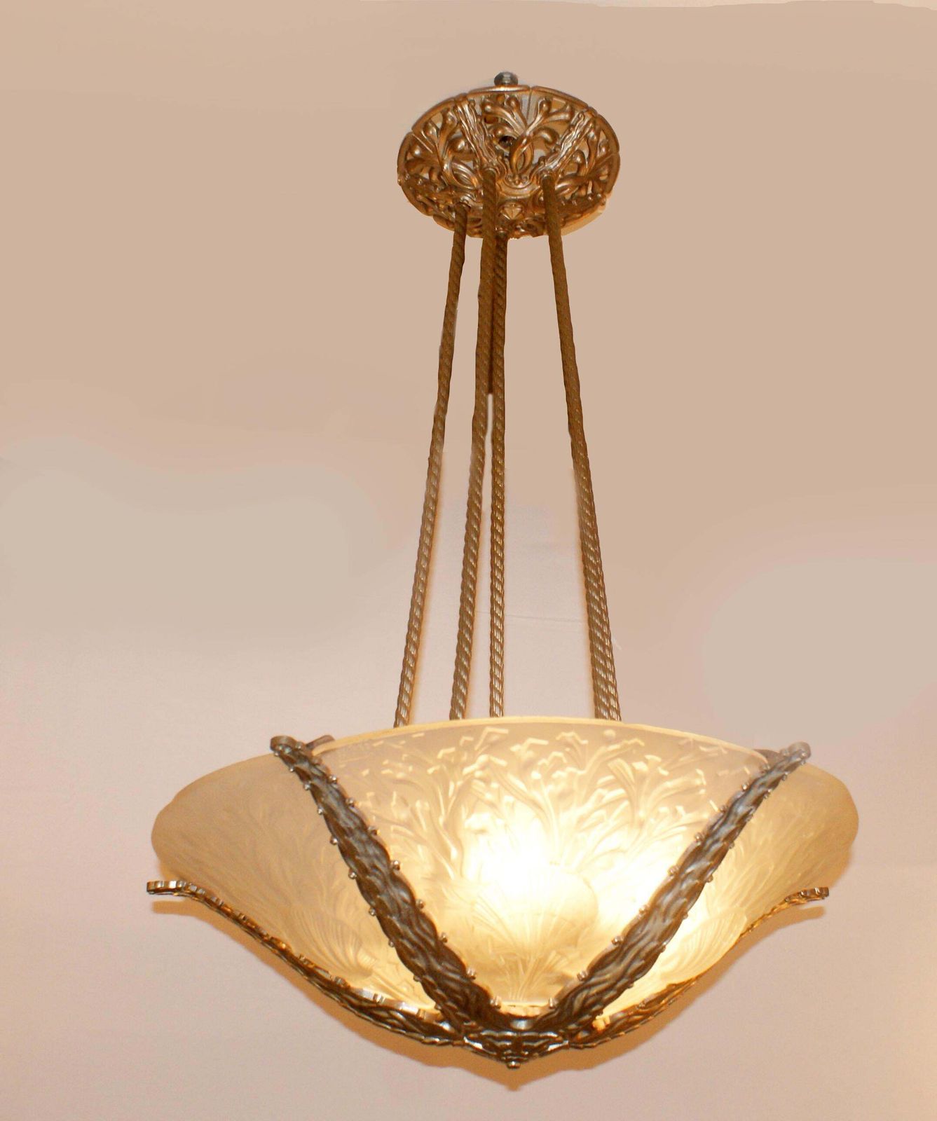 Ardeco Vintage Suspended Lighting, Signed Muller photo furniture