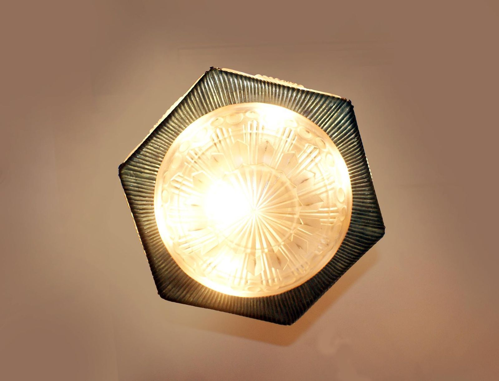 Rare French Art Deco Chandelier By “Georges Leleu” photo vinterior