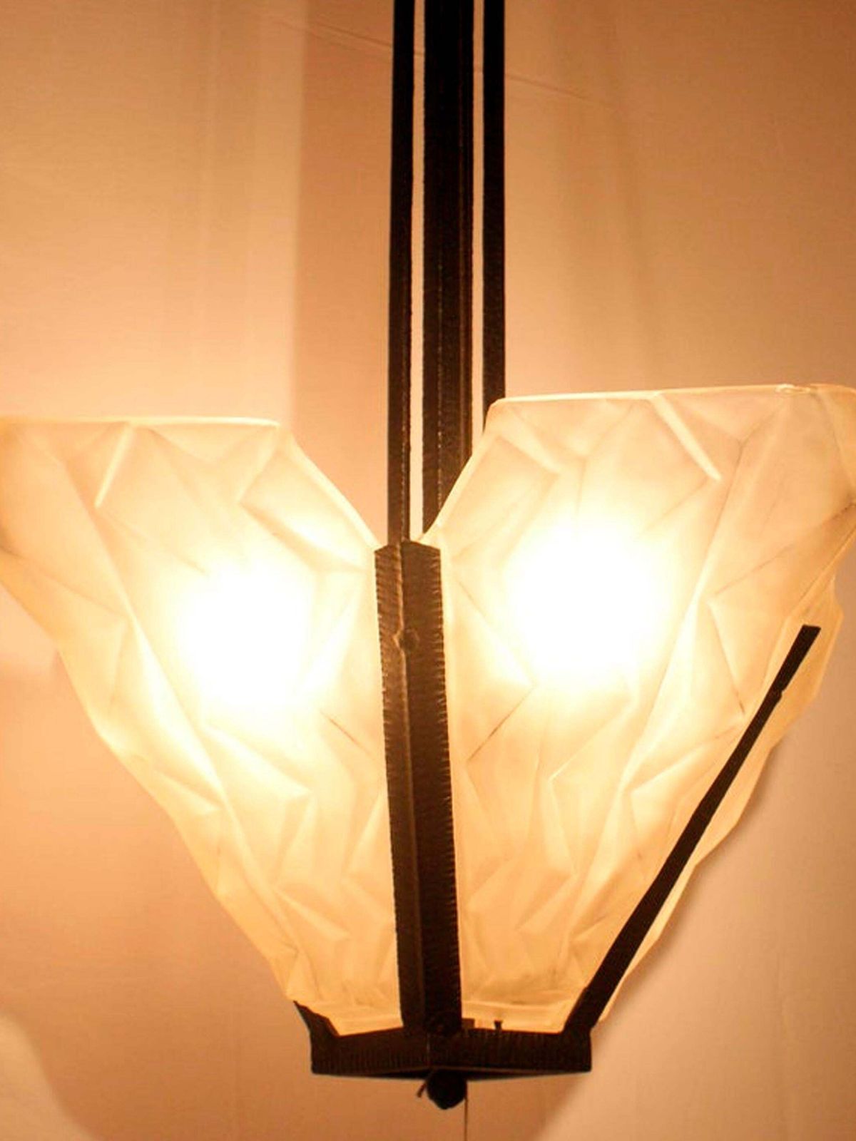 French Art Deco Pendant Chandelier Signed “Degué”, France, Circa 1930s photo buy