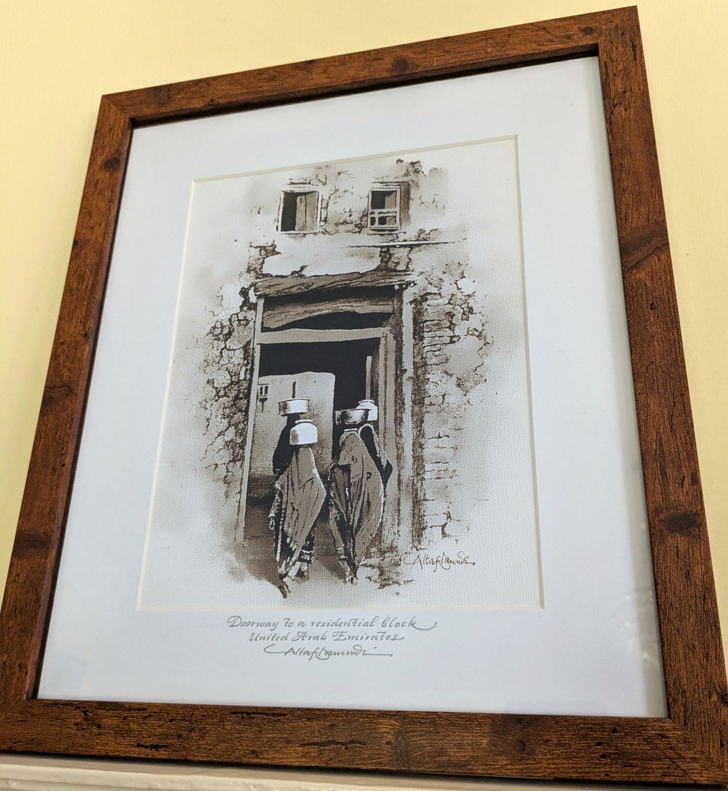 Vintage Set Of Three Framed Painted Prints Of Arabian Doorways photo furniture