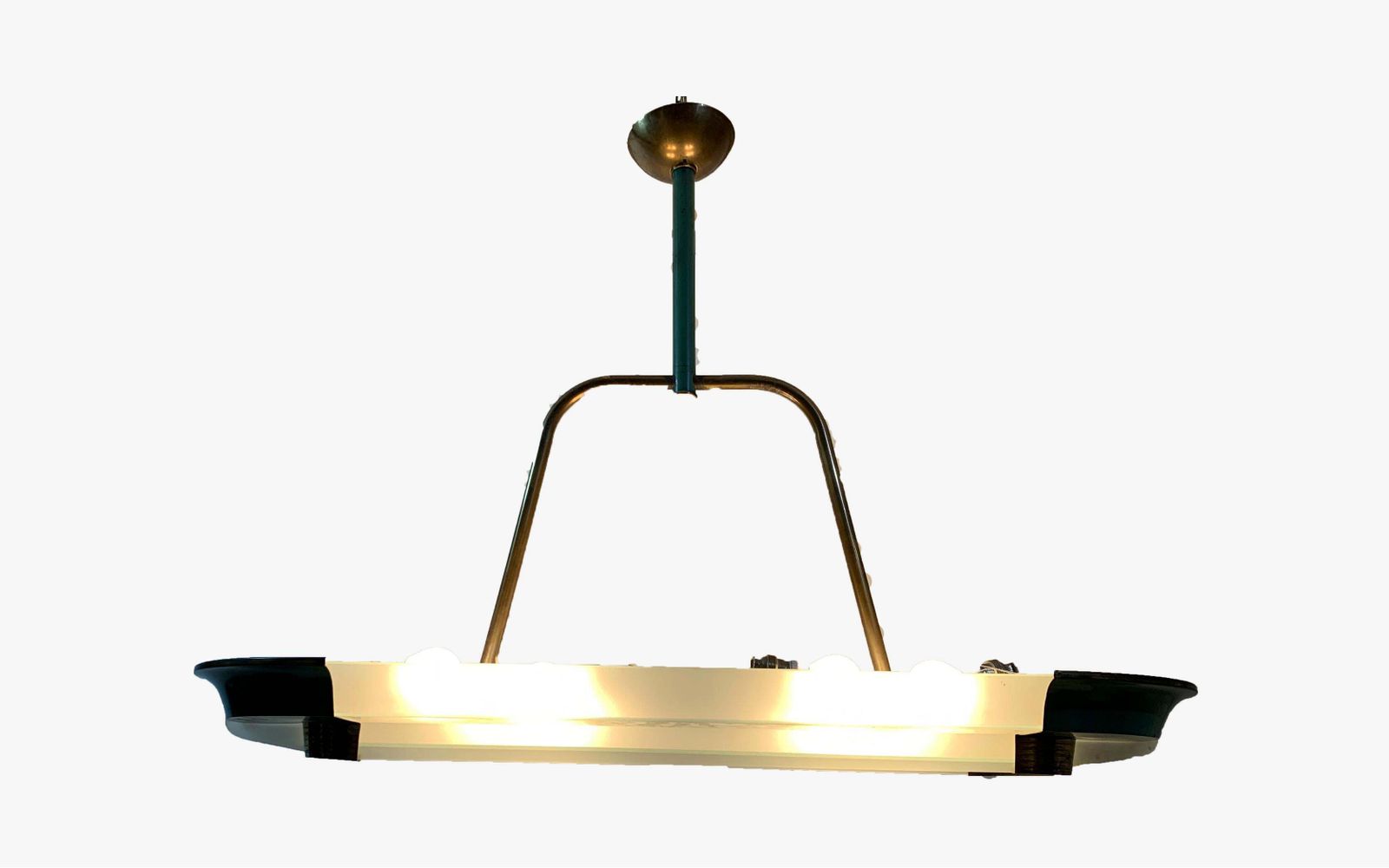Mid20th Century Art Deco Oval Chandelier With 2 Sconces La Brocante D' Alexandra photo Lighting