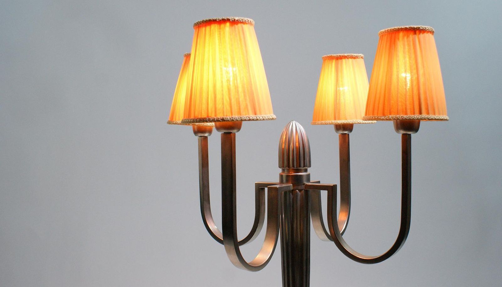Stunning Pair Of Art Deco Table Lamp In The Style Of J.E Ruhlmann photo for sale