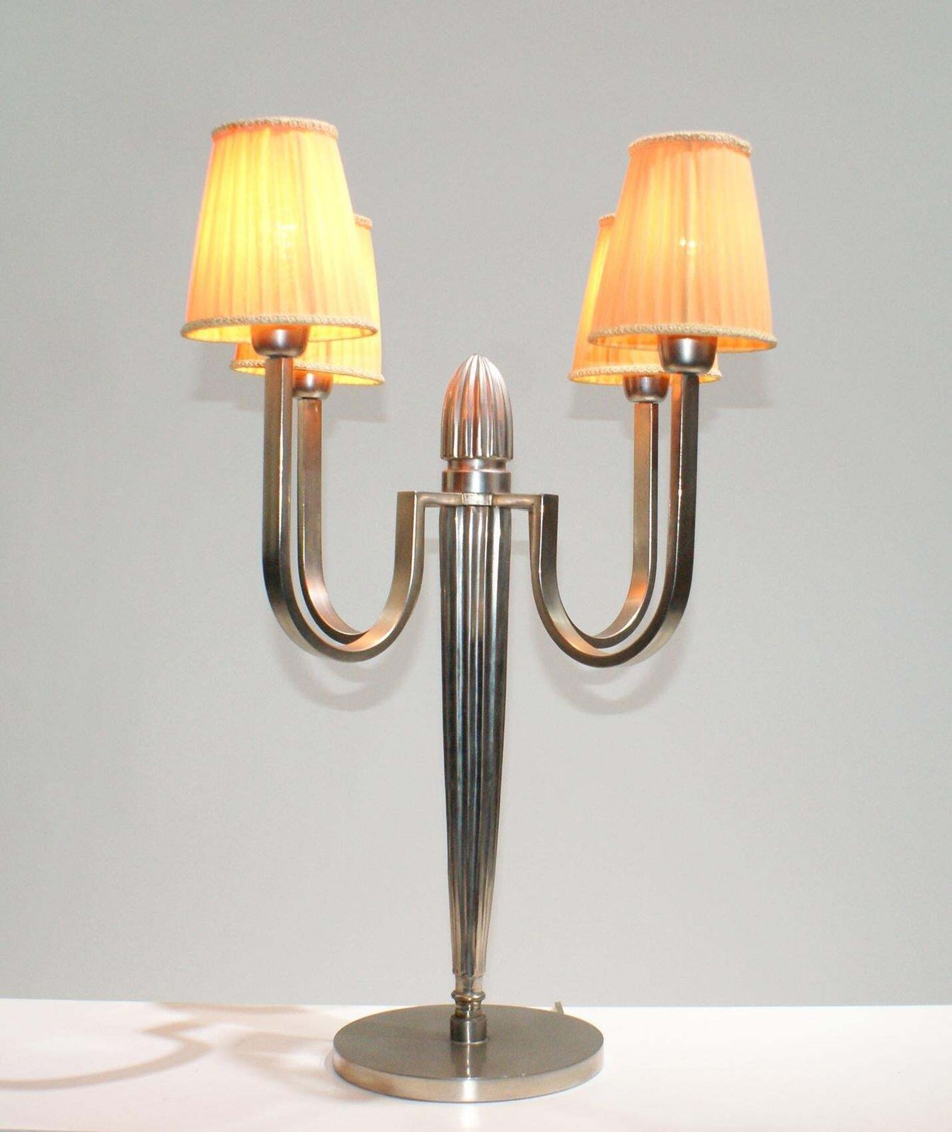 Stunning Pair Of Art Deco Table Lamp In The Style Of J.E Ruhlmann photo Lighting