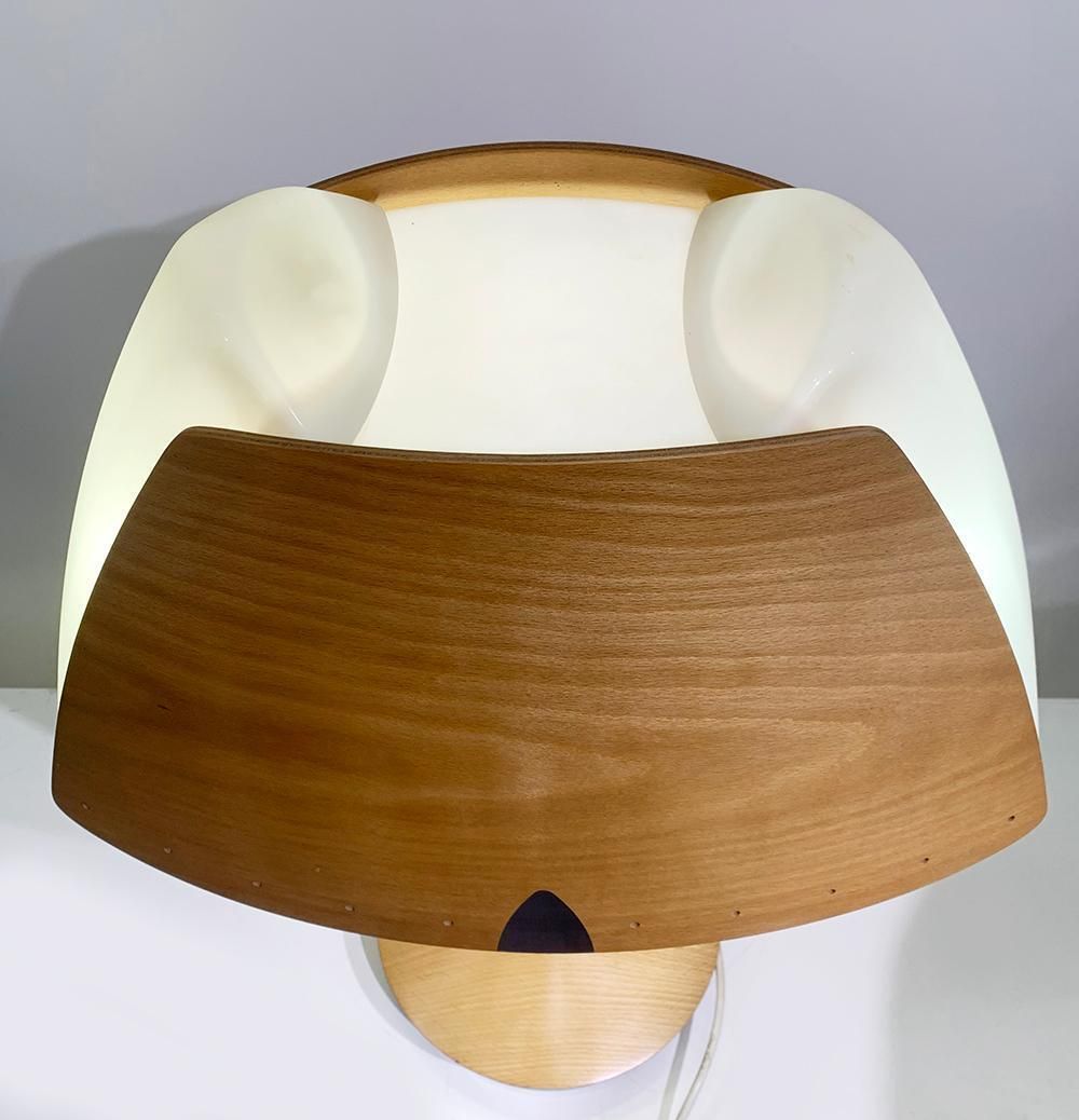 Midcentury French Design Wooden Table Lamp By Lucid, 1970s photo Lighting