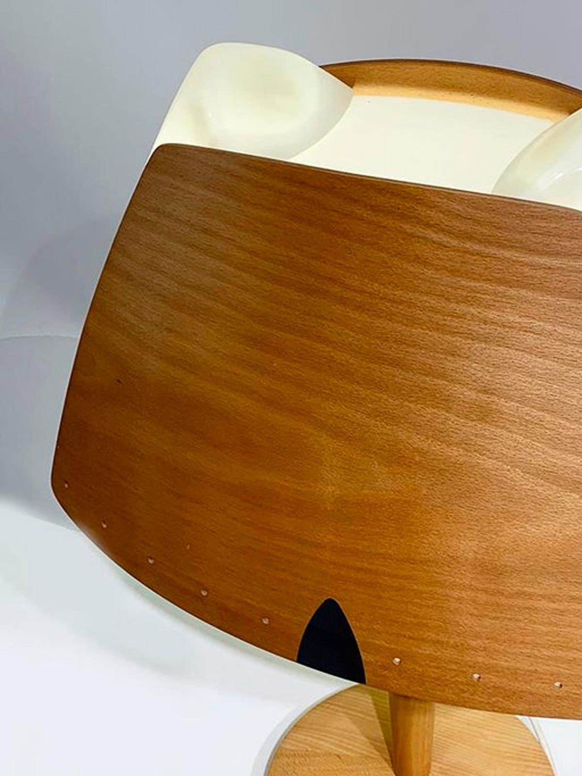 Midcentury French Design Wooden Table Lamp By Lucid, 1970s photo buy