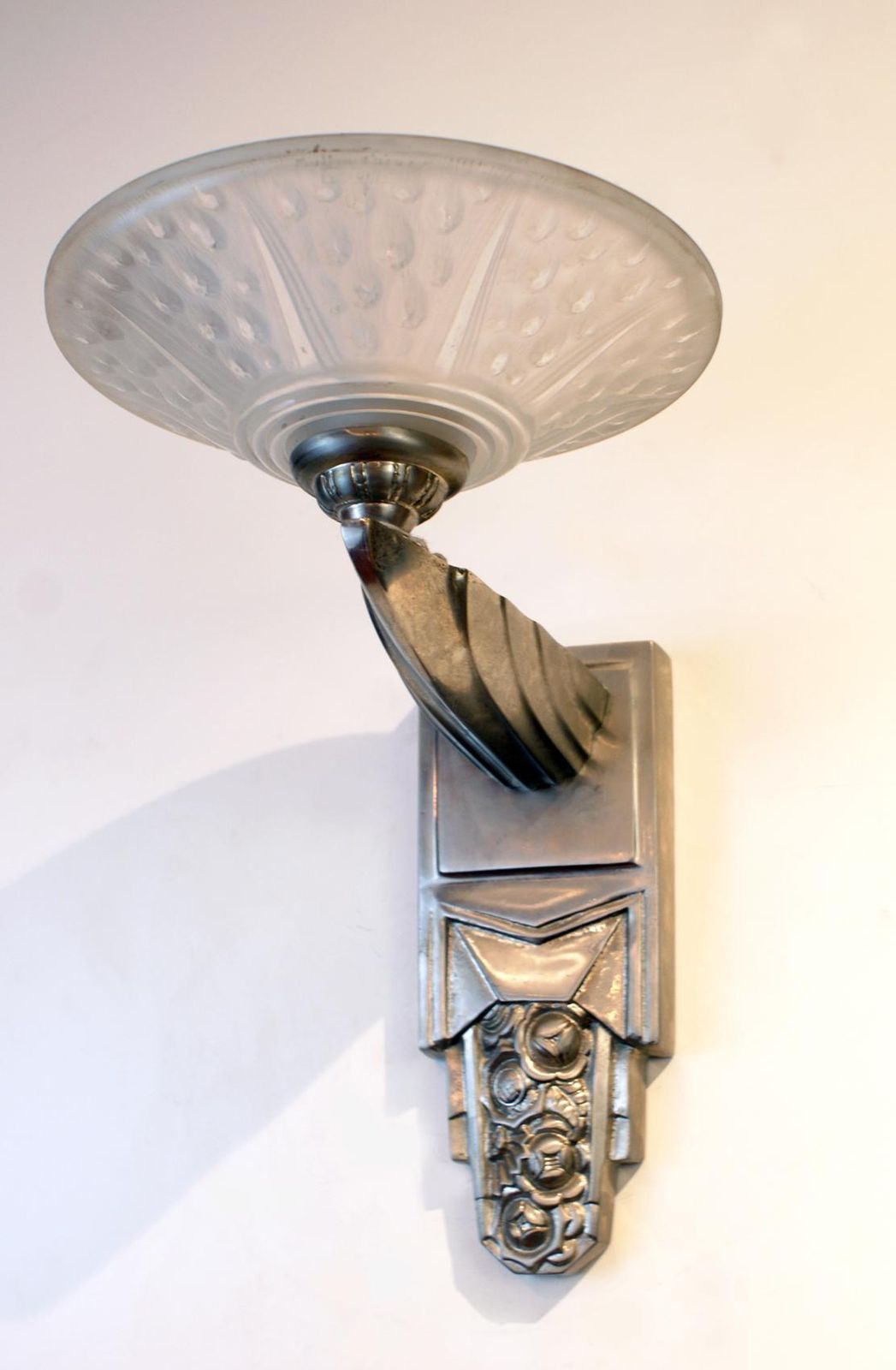 Gorgeous Pair Of French Art Deco Sconces Signed Muller Frères Luneville photo furniture
