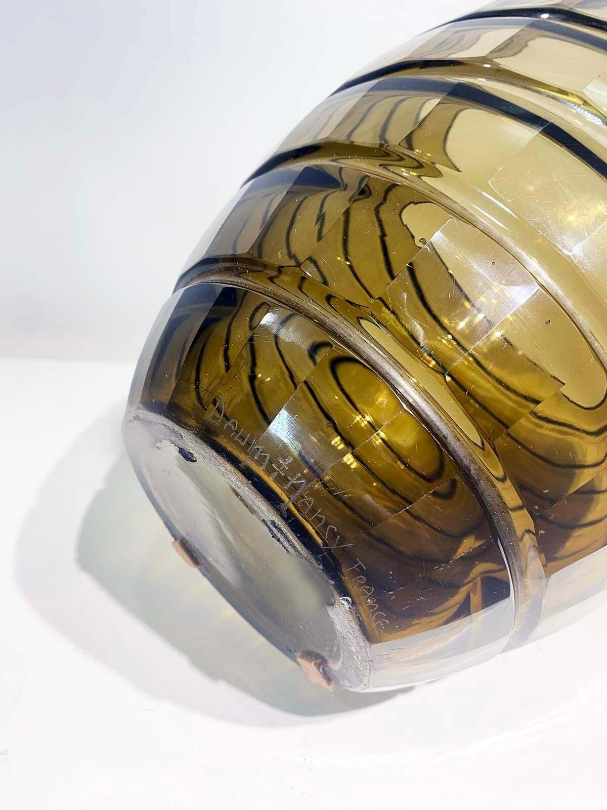 Art Deco Smoked Glass Vase Signed Daum Nancy France Circa 1930 photo buy