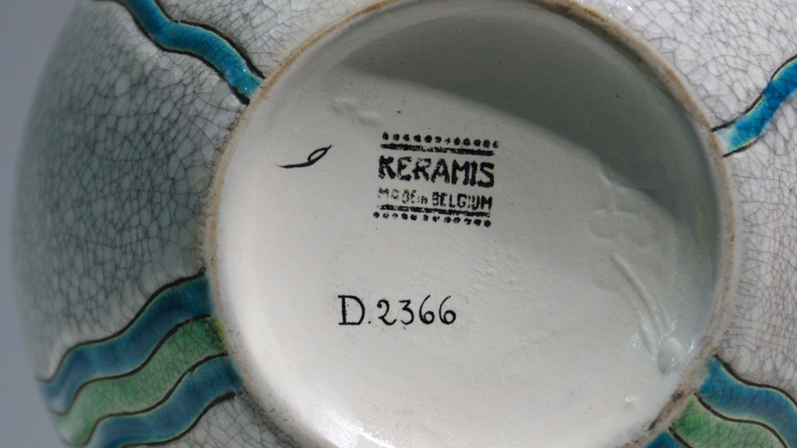 Art Deco "Craquelé" Vase By Charles Catteau For Keramis, 1920s photo for sale