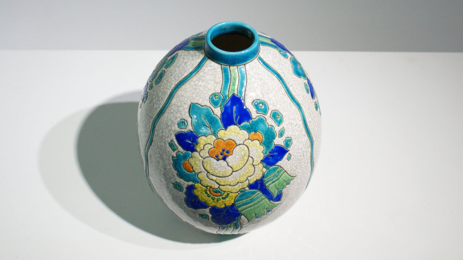 Art Deco "Craquelé" Vase By Charles Catteau For Keramis, 1920s photo buy