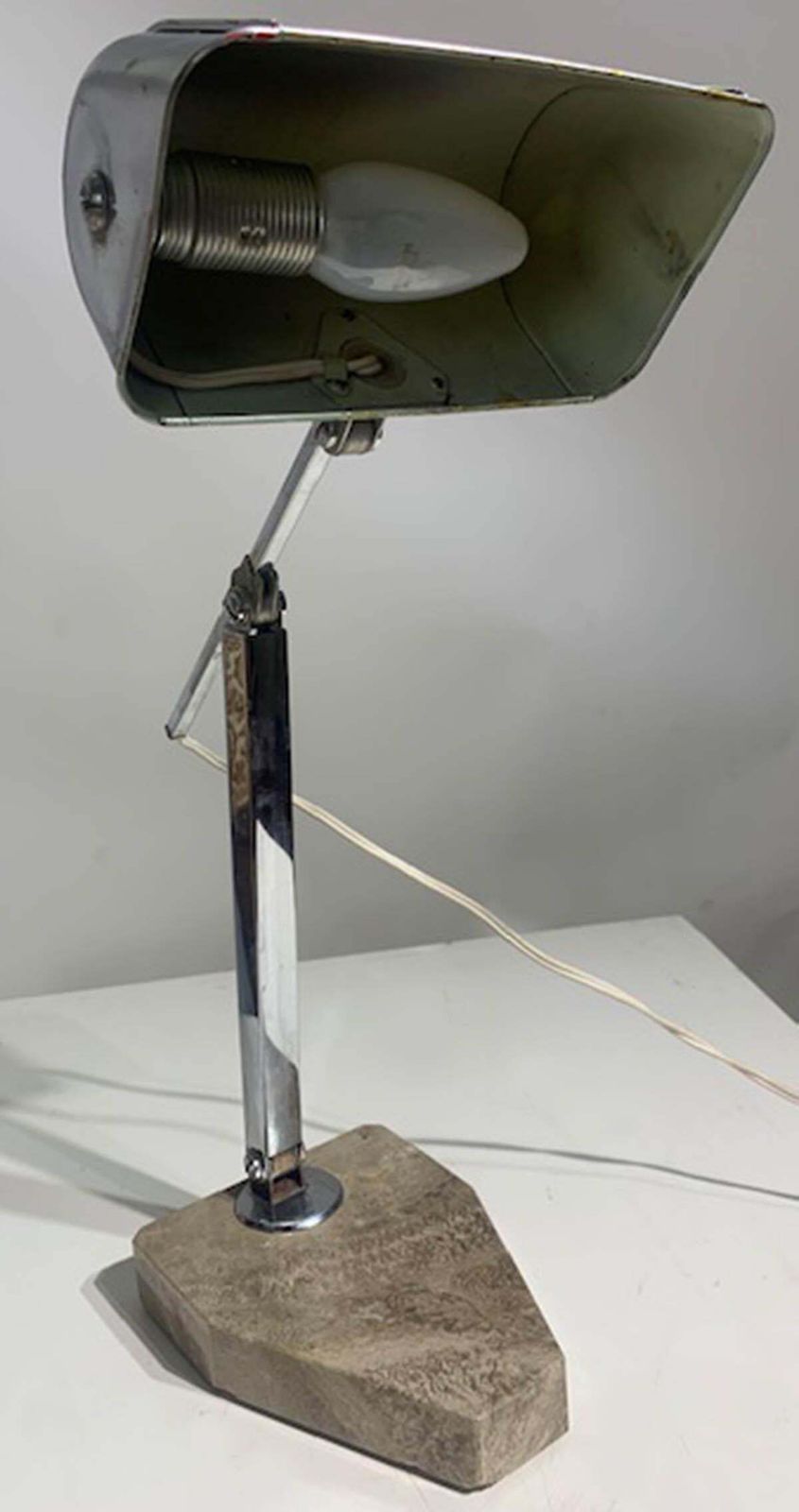 Lighting French "Fare" Desk/Banker's Lamp Chrome Adjustable Art Deco From 1930s photo