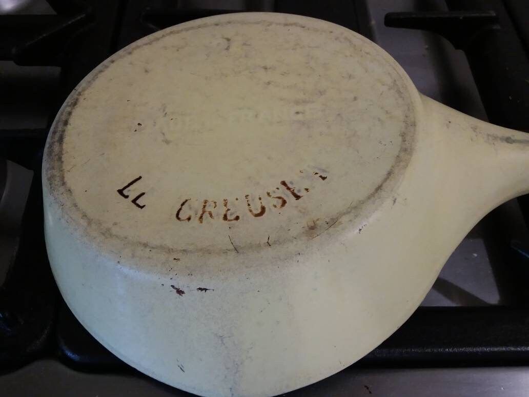 Vintage Le Creuset Skillet: 1958 Raymond Loewy Design, Ellyse Yellow photo 164.0