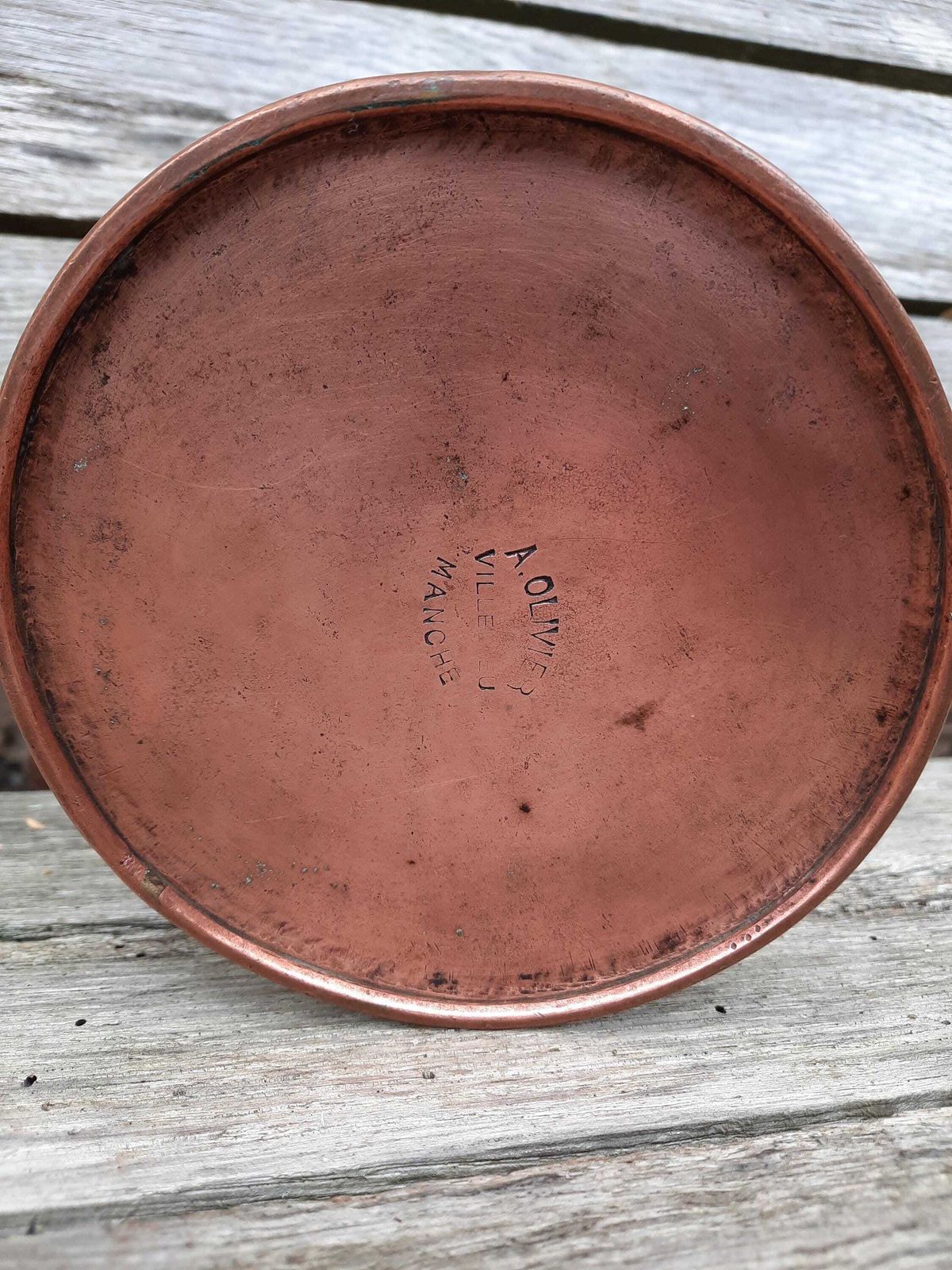 Antique French Copper Hot Chocolate Pot: Artisan Kitchen Kettle, Wood Handle photo vintage