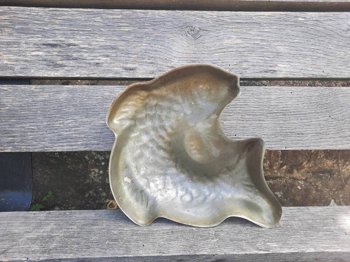 Vintage Copper Fish Jelly Mold: French Kitchen Decor photo for sale