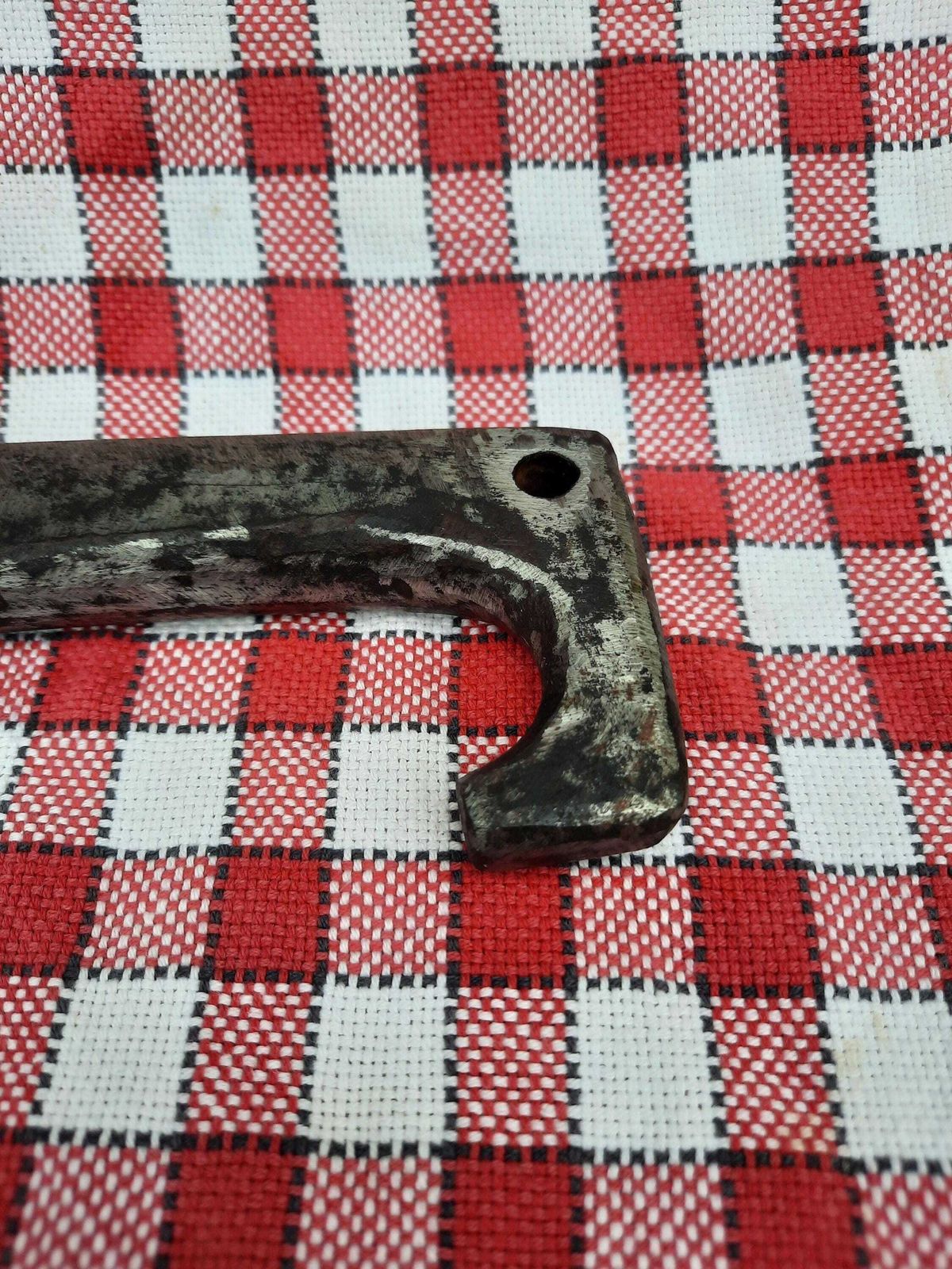 Antique French Butcher Cleaver: Hand Forged Steel Kitchen Chopper photo furniture