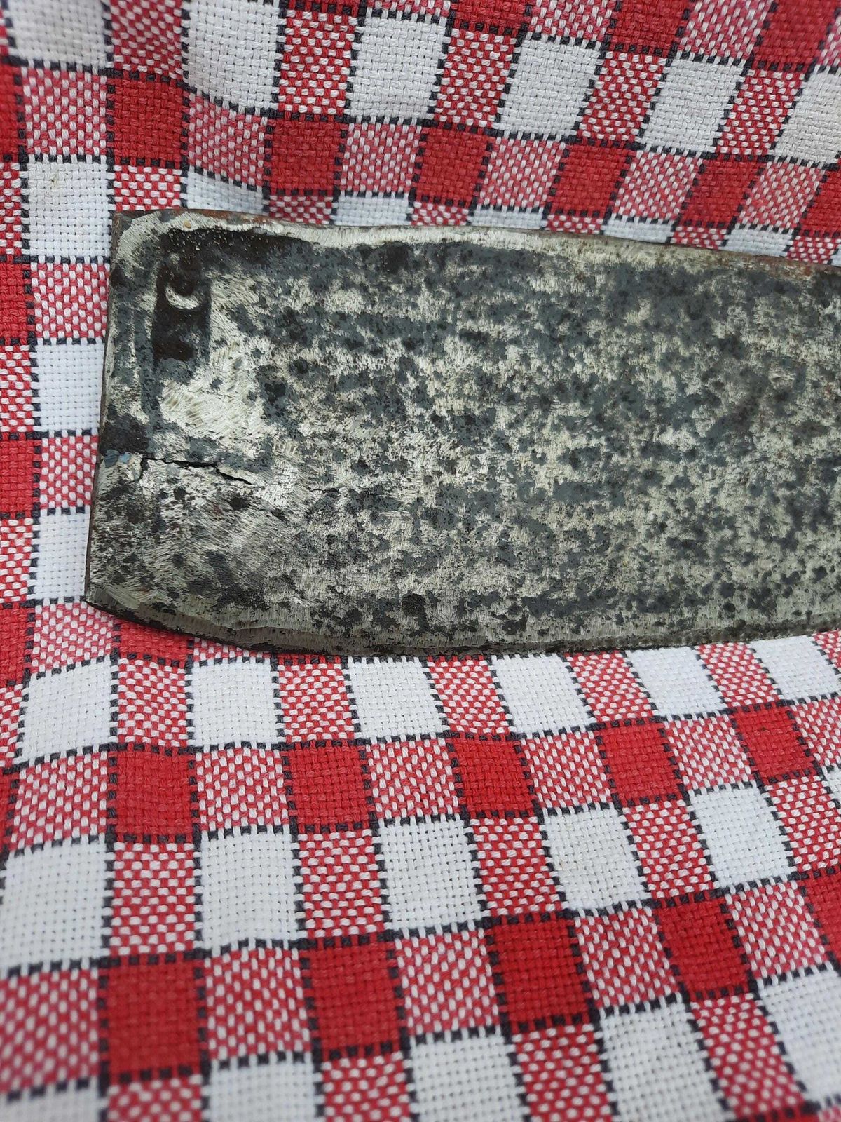 photo furniture Antique French Butcher Cleaver: Hand Forged Steel Kitchen Chopper