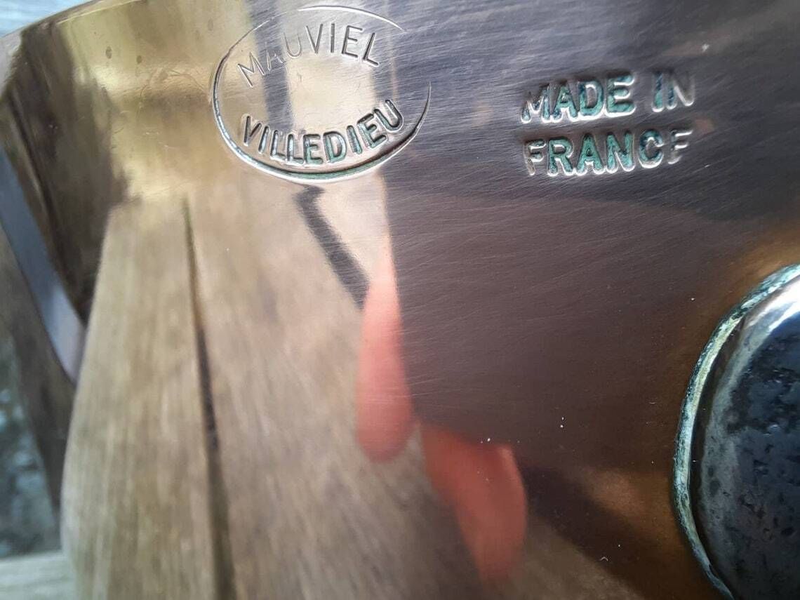 Vintage Mauviel Copper Windsor Pan: Tin Lined French Saucepan photo for sale
