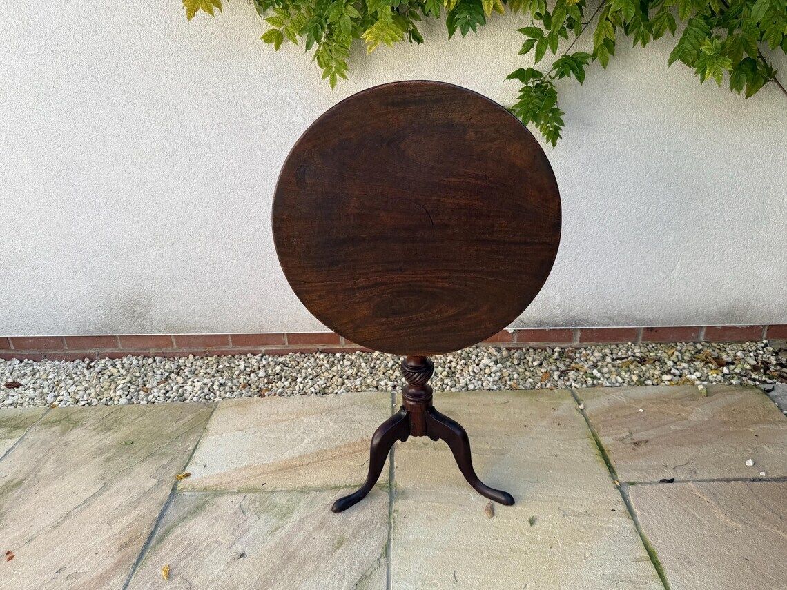 Antique Georgian Table Drop Tilt Top Tripod Table With Tripod Base photo buy