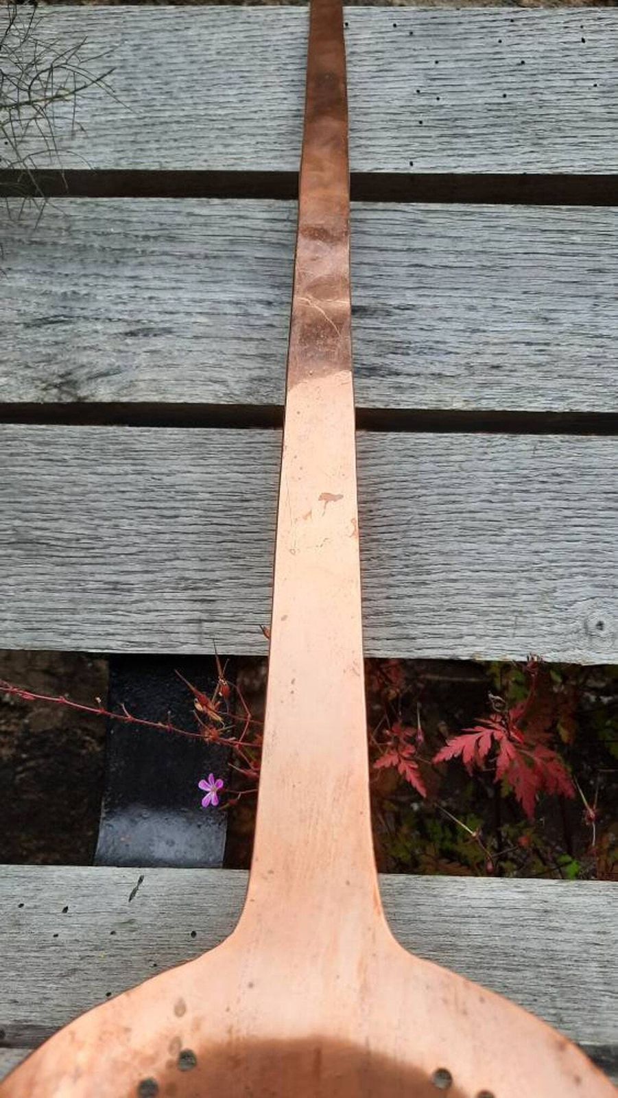 Antique Chateau Copper Ladle: French Jam Pan Skimming Spoon photo buy
