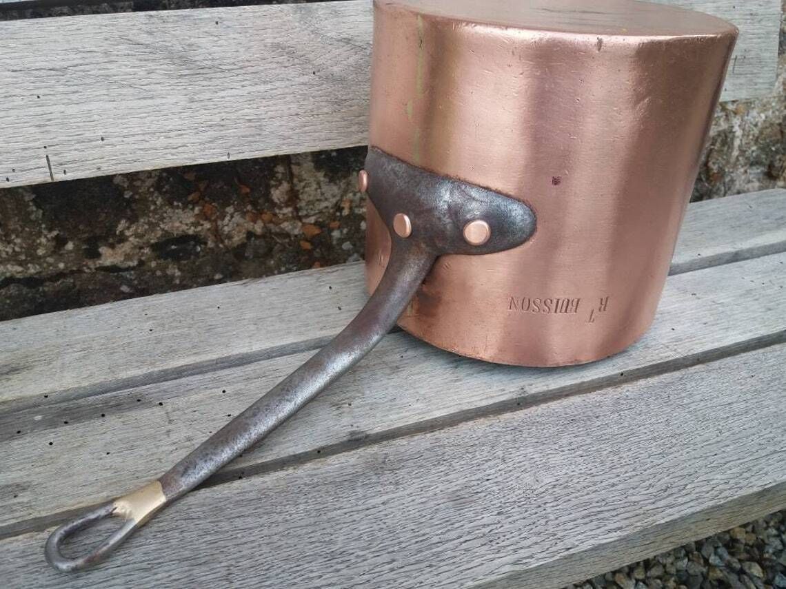 Dehillerin Copper Stockpot: Antique French Chateau Cookware, Retinned photo 684.0