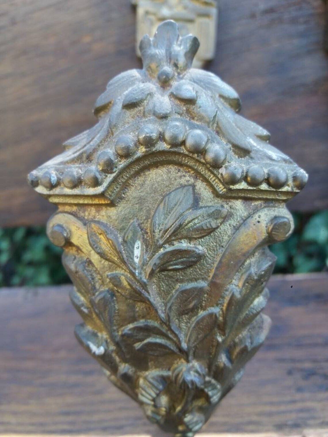 photo furniture Antique French Ormolu Bronze Curtain Tie Backs: Window Hardware Pair