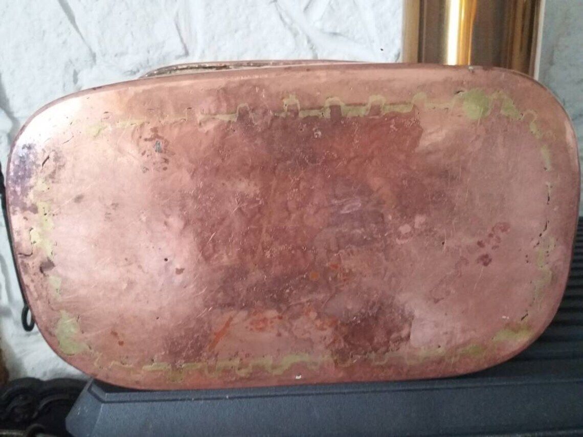 Antique Copper Dutch Oven: French Lidded Daubiere Braising Pot photo buy