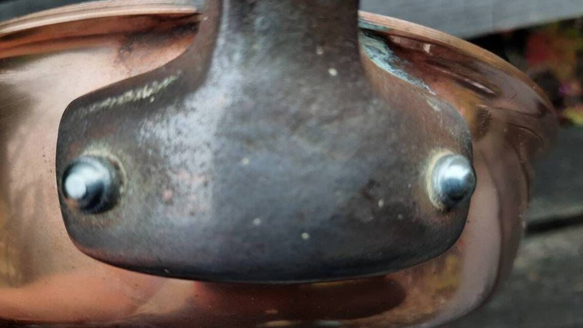 Villedieu Copper Fish Skillet: French Artisan Stainless Steel Lined Pan photo vintage