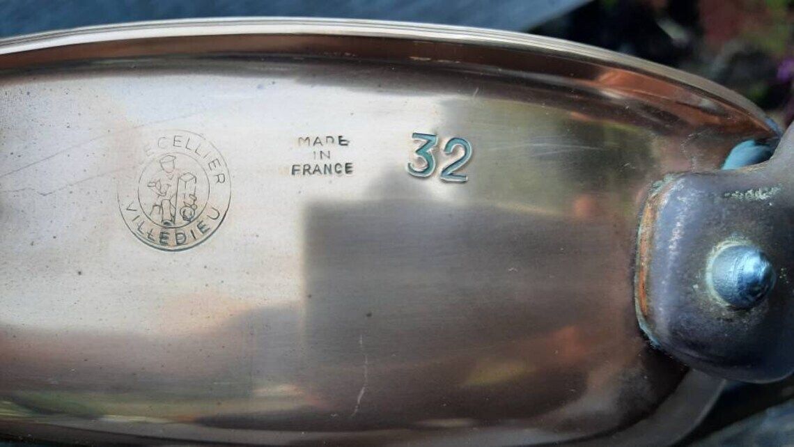 photo furniture Villedieu Copper Fish Skillet: French Artisan Stainless Steel Lined Pan