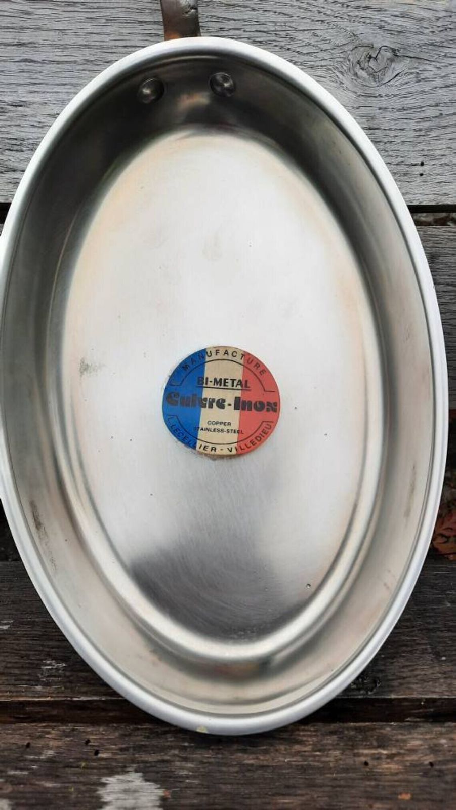 photo for sale Villedieu Copper Fish Skillet: French Artisan Stainless Steel Lined Pan