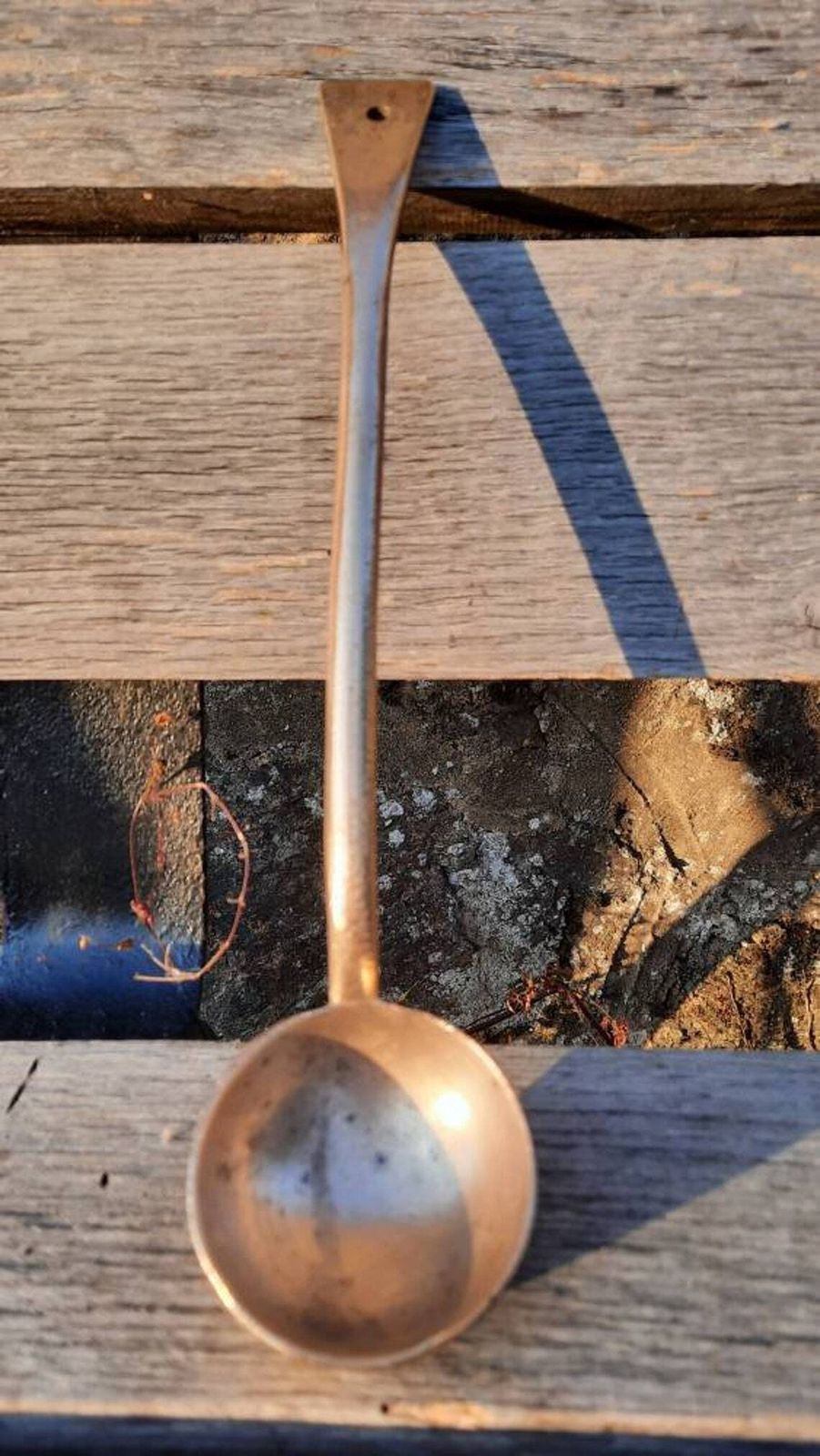 Antique Bronze Sauce Ladle: French Chateau Kitchen Utensil photo for sale