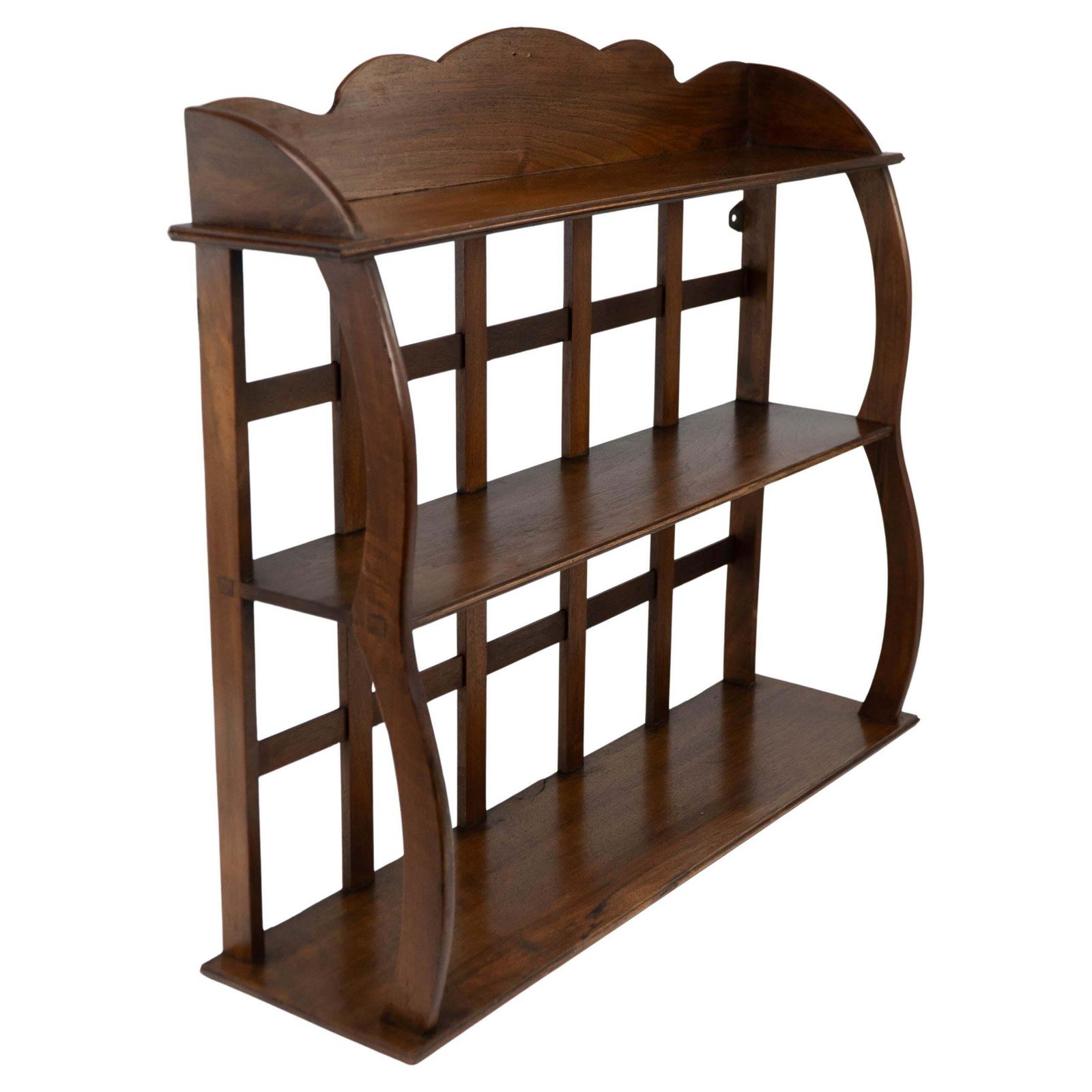 W. R. Lethaby. A Cotswold School Arts And Crafts Walnut Waterfall Wall Shelf