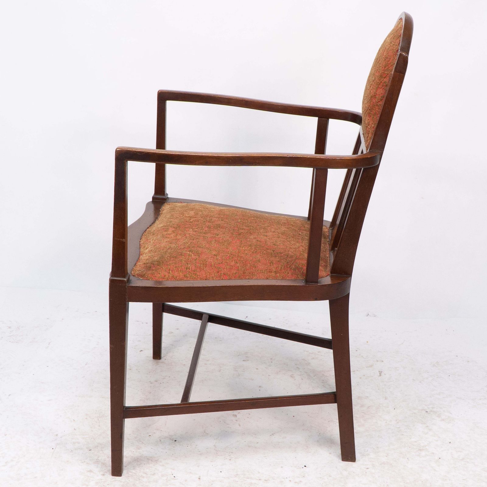 G M Ellwood For J S Henry. Arts & Crafts Armchair With Mother Of Pearl Inlays photo for sale