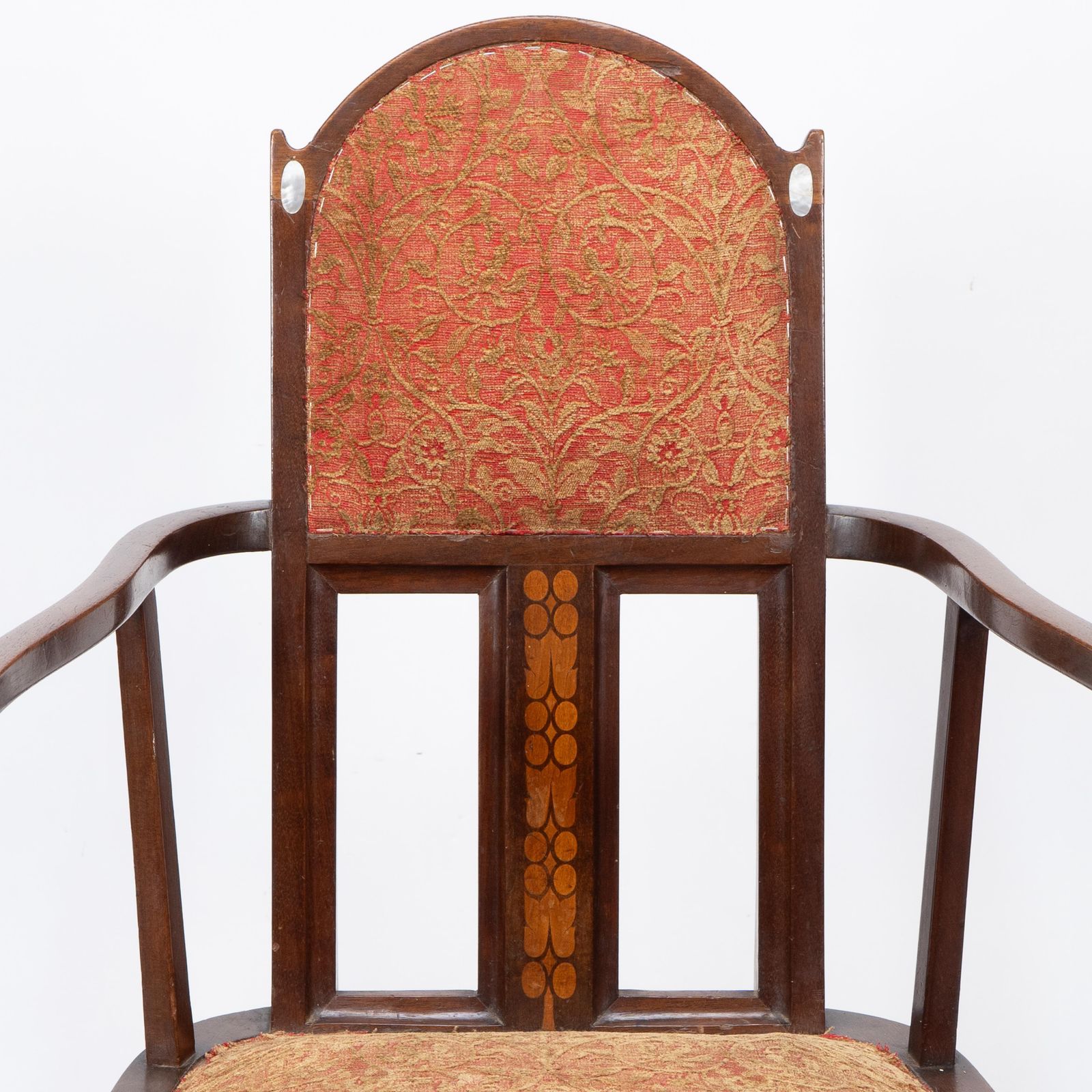 G M Ellwood For J S Henry. Arts & Crafts Armchair With Mother Of Pearl Inlays photo 3800.0