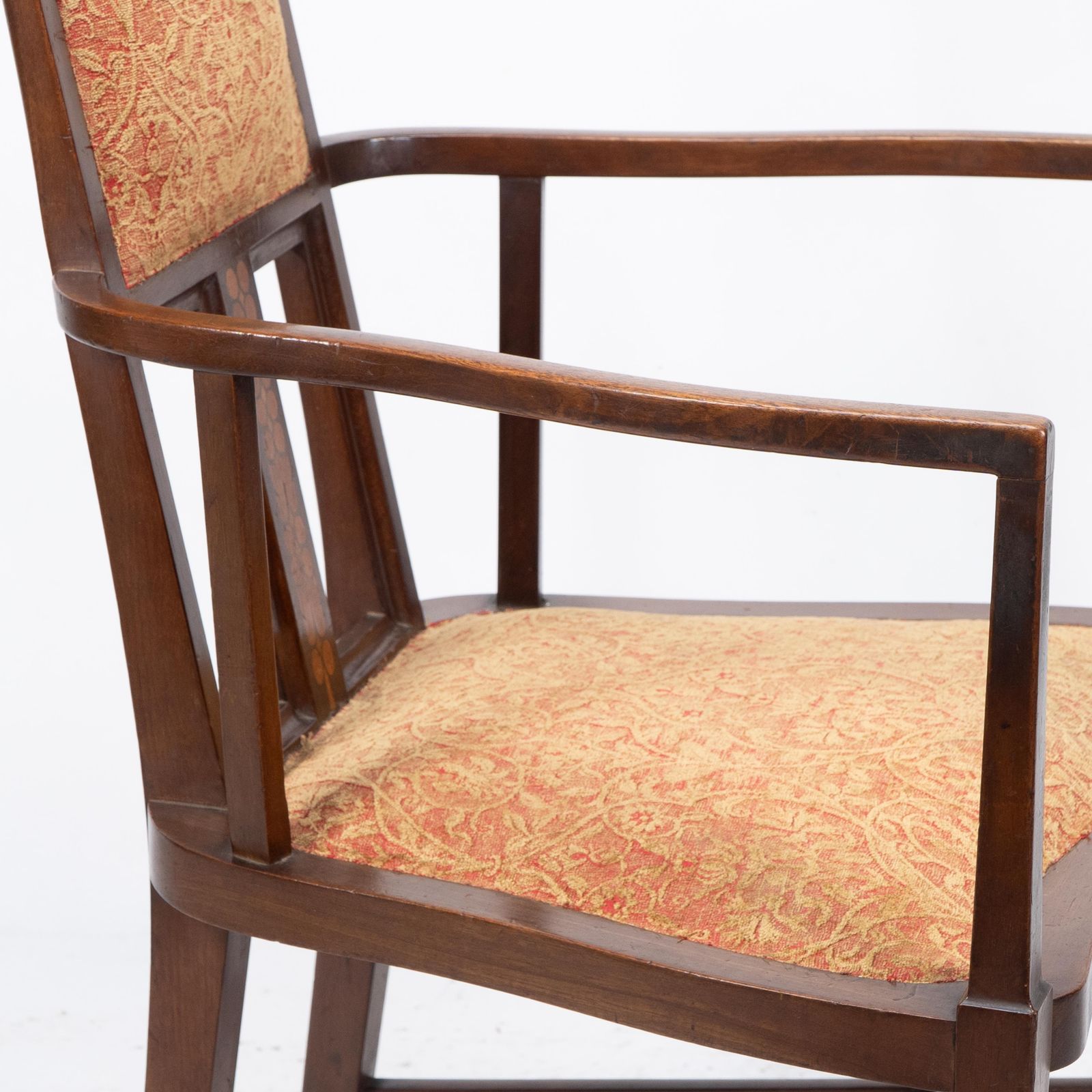 photo for sale G M Ellwood For J S Henry. Arts & Crafts Armchair With Mother Of Pearl Inlays