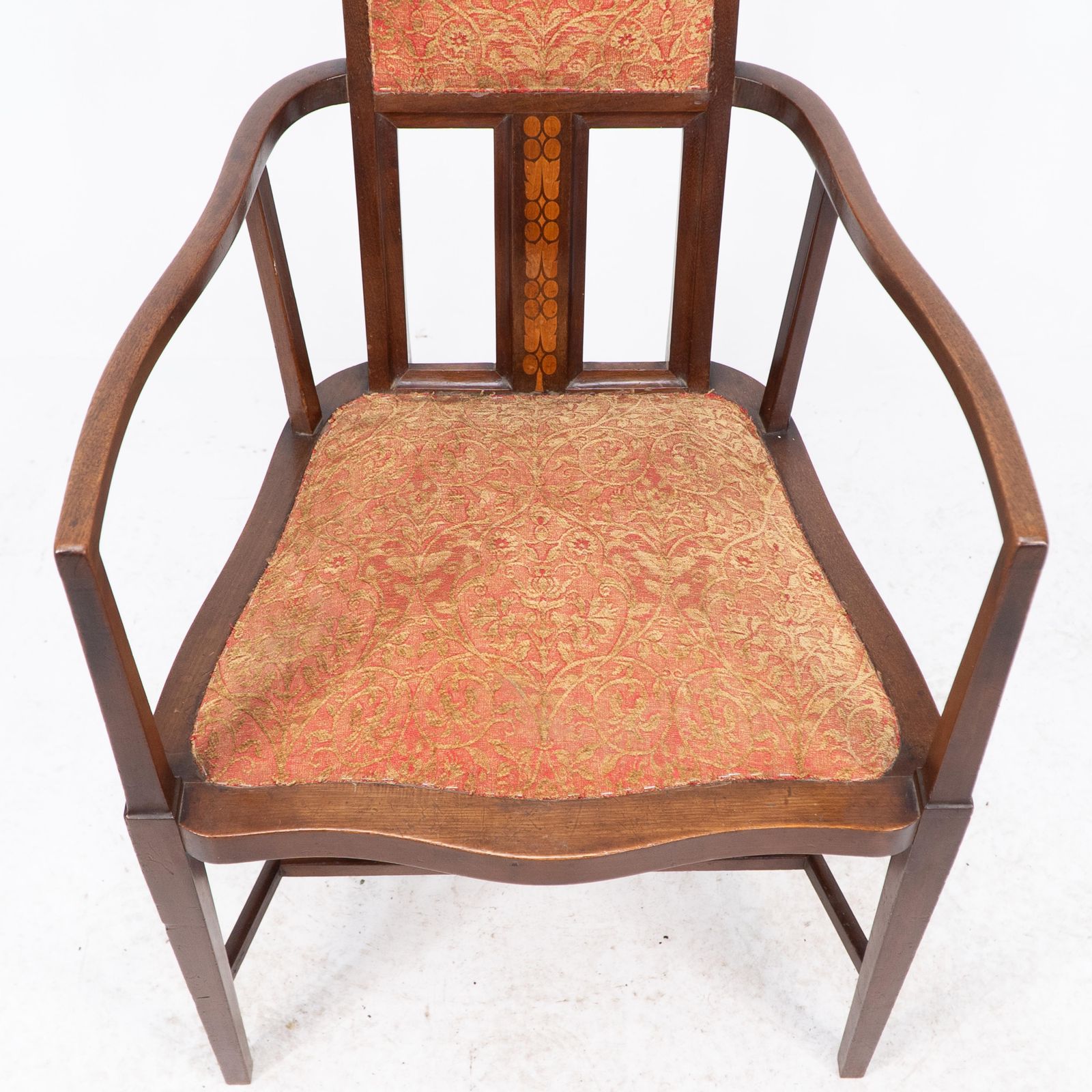 Furniture G M Ellwood For J S Henry. Arts & Crafts Armchair With Mother Of Pearl Inlays photo