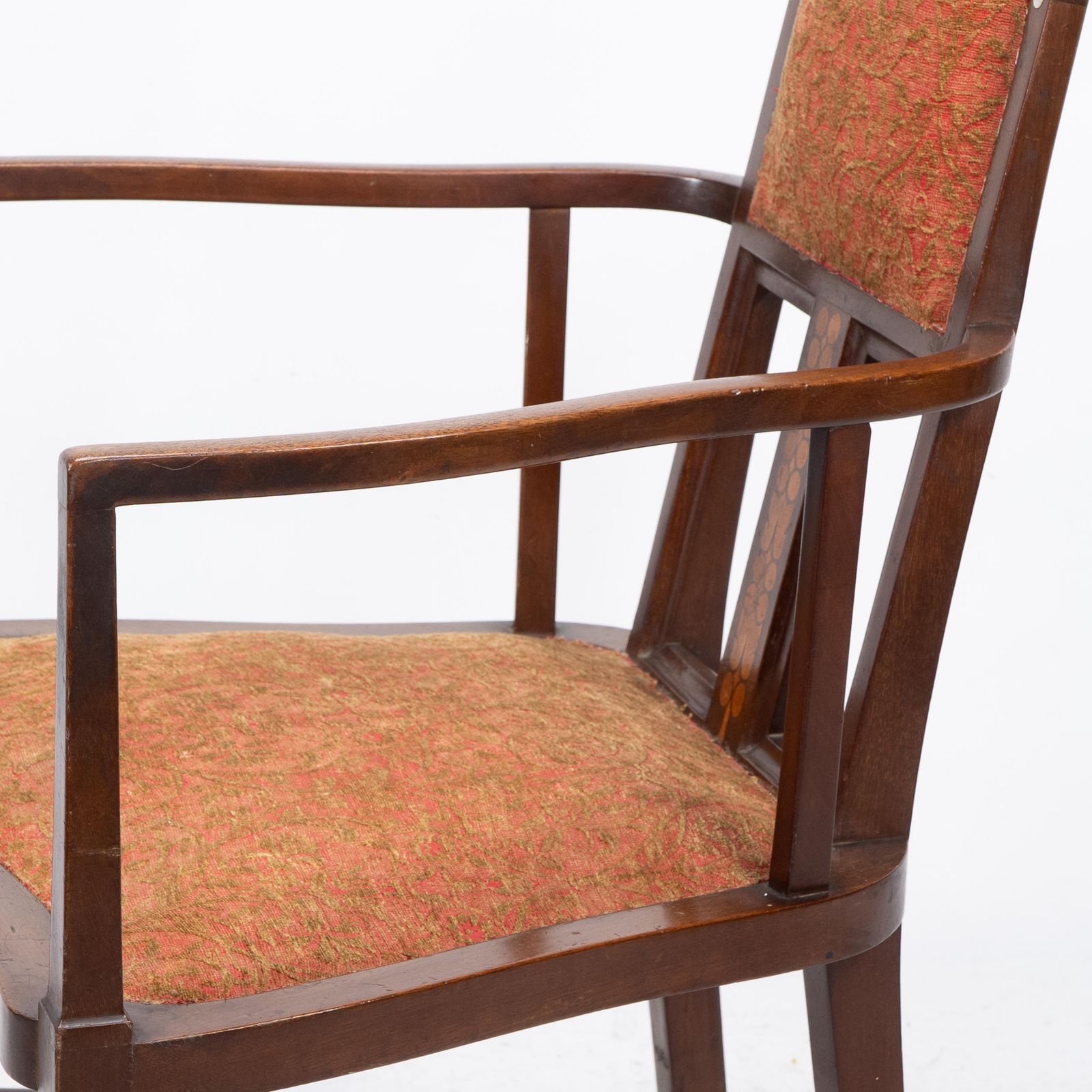 3800.0 G M Ellwood For J S Henry. Arts & Crafts Armchair With Mother Of Pearl Inlays photo