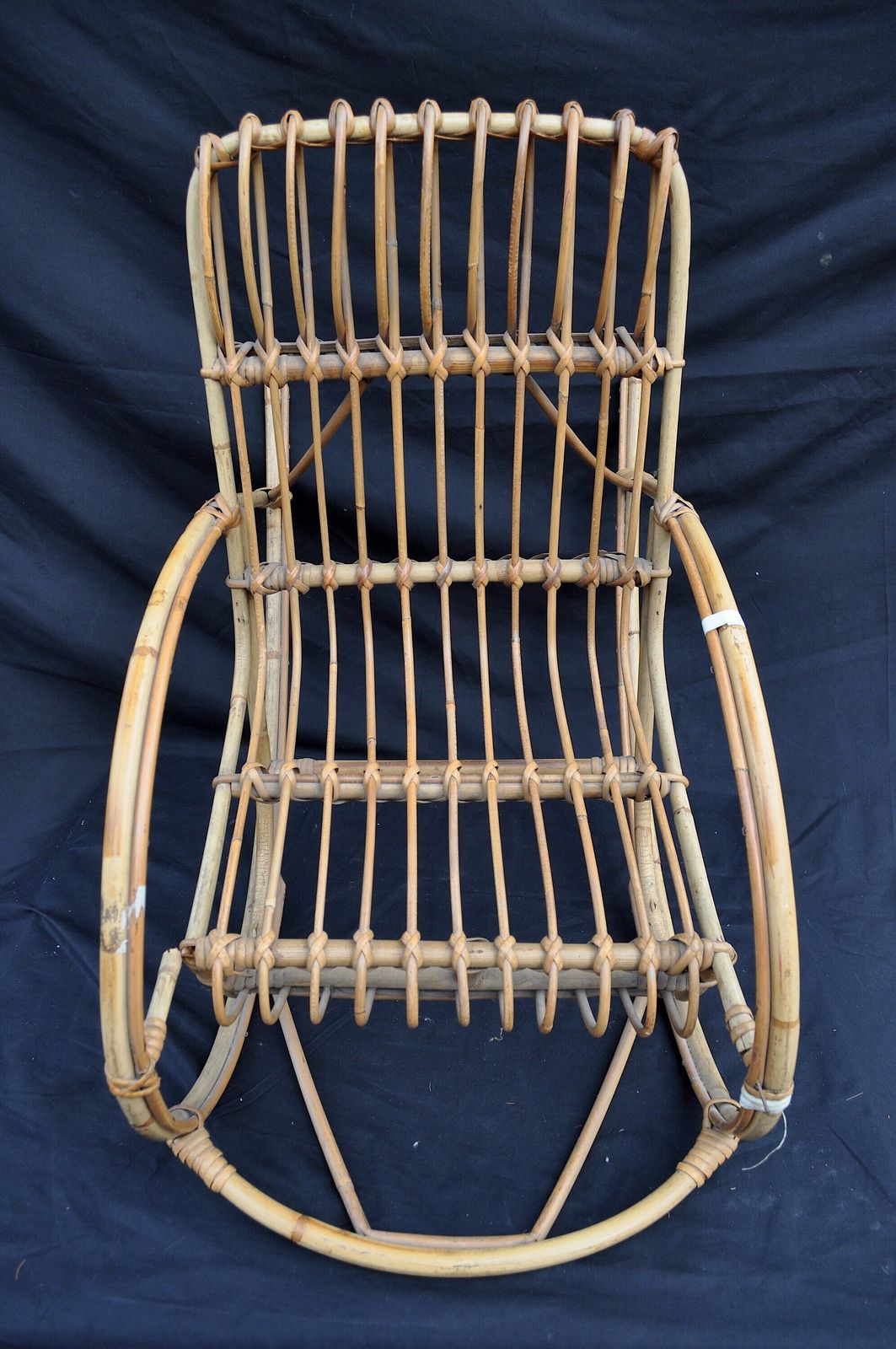 Vintage Italian Bamboo Rocking Chair | 1970s Child's Rattan Rocker | Kids Furniture | Mid Century Nursery Decor (Needs Repair)