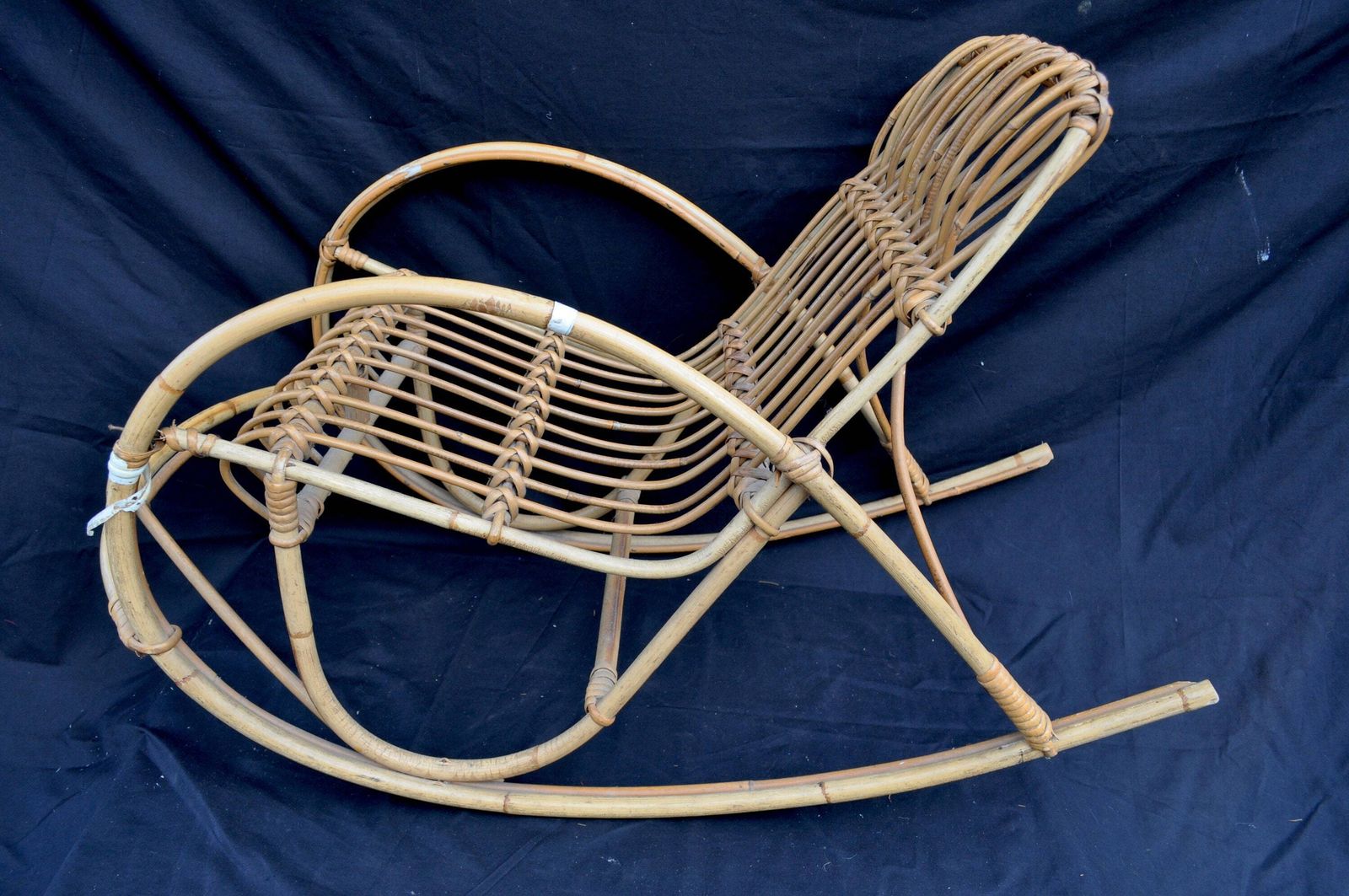 photo furniture Vintage Italian Bamboo Rocking Chair | 1970s Child's Rattan Rocker | Kids Furniture | Mid Century Nursery Decor (Needs Repair)