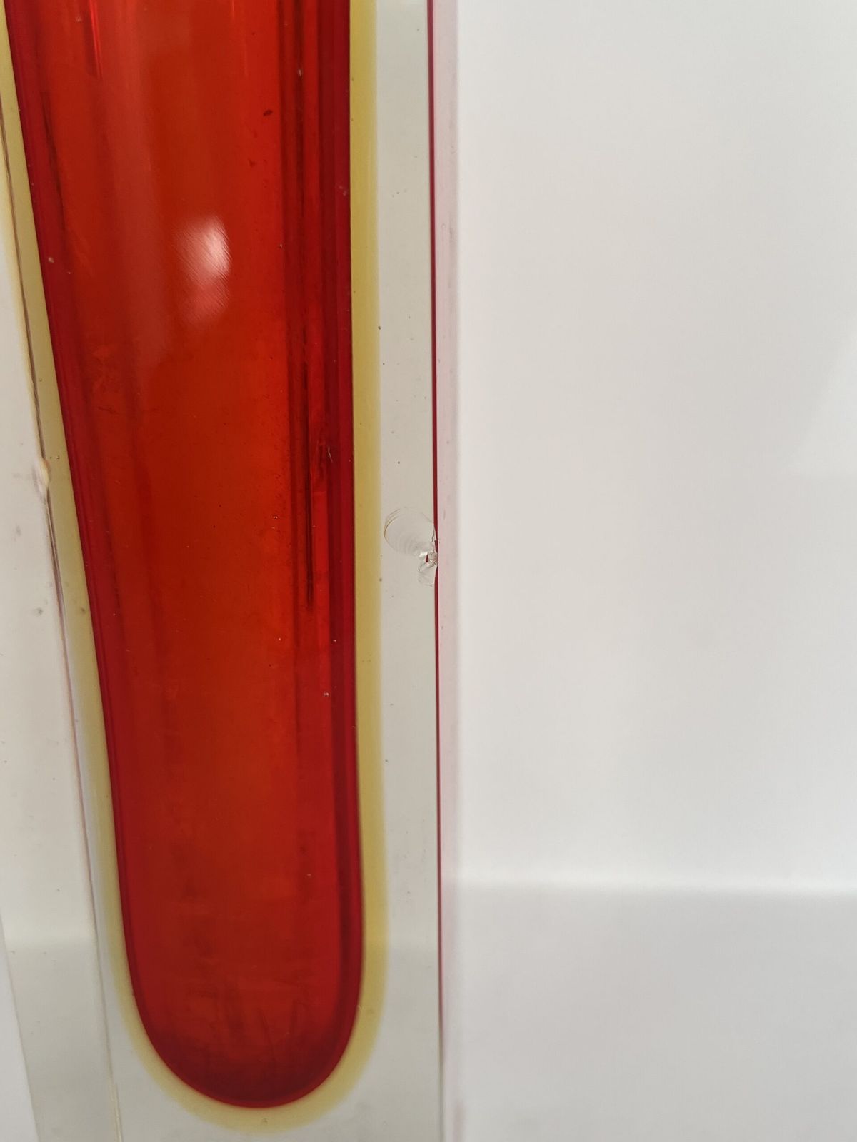Murano Sommerso Red, Amber And Clear Faceted Glass Block Vase photo 175.0
