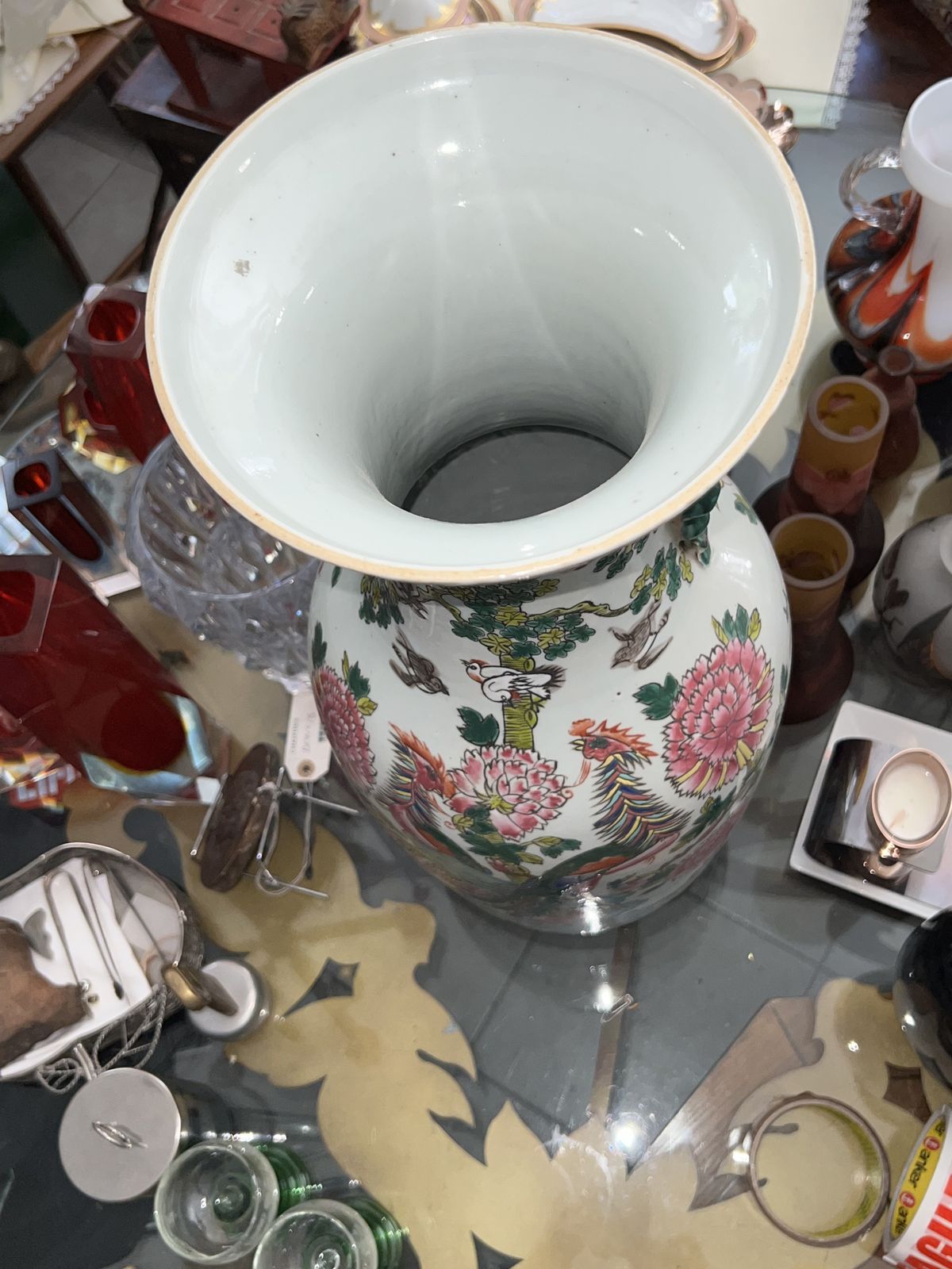 Famille Rose Chinese Cloisonné Style Vase 60 Cm (H) × 23 Cm (W) photo Home Decor